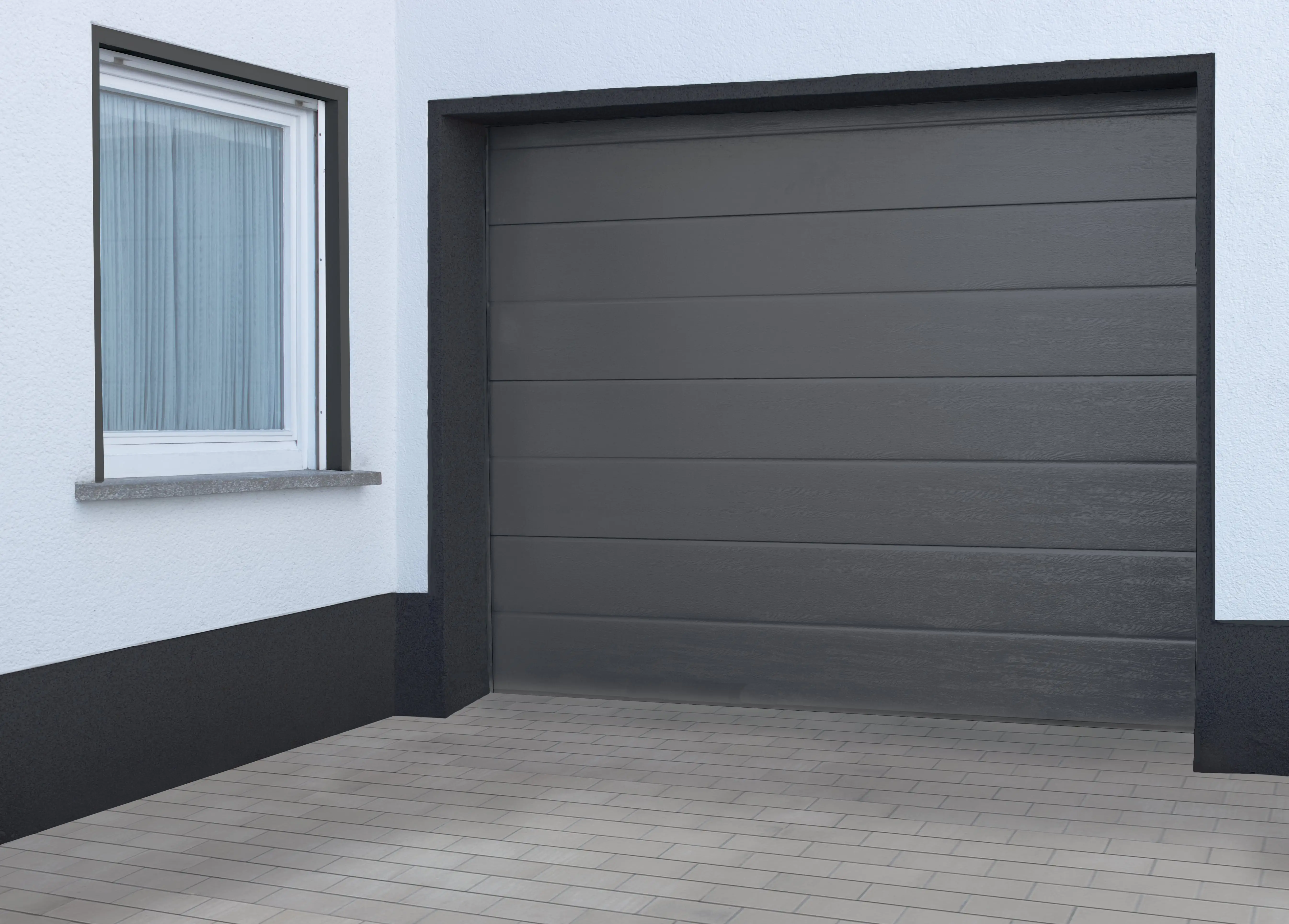 Sektionalgaragentor anthrazit B x H: 237,5 x 212,5 cm inkl. Antrieb