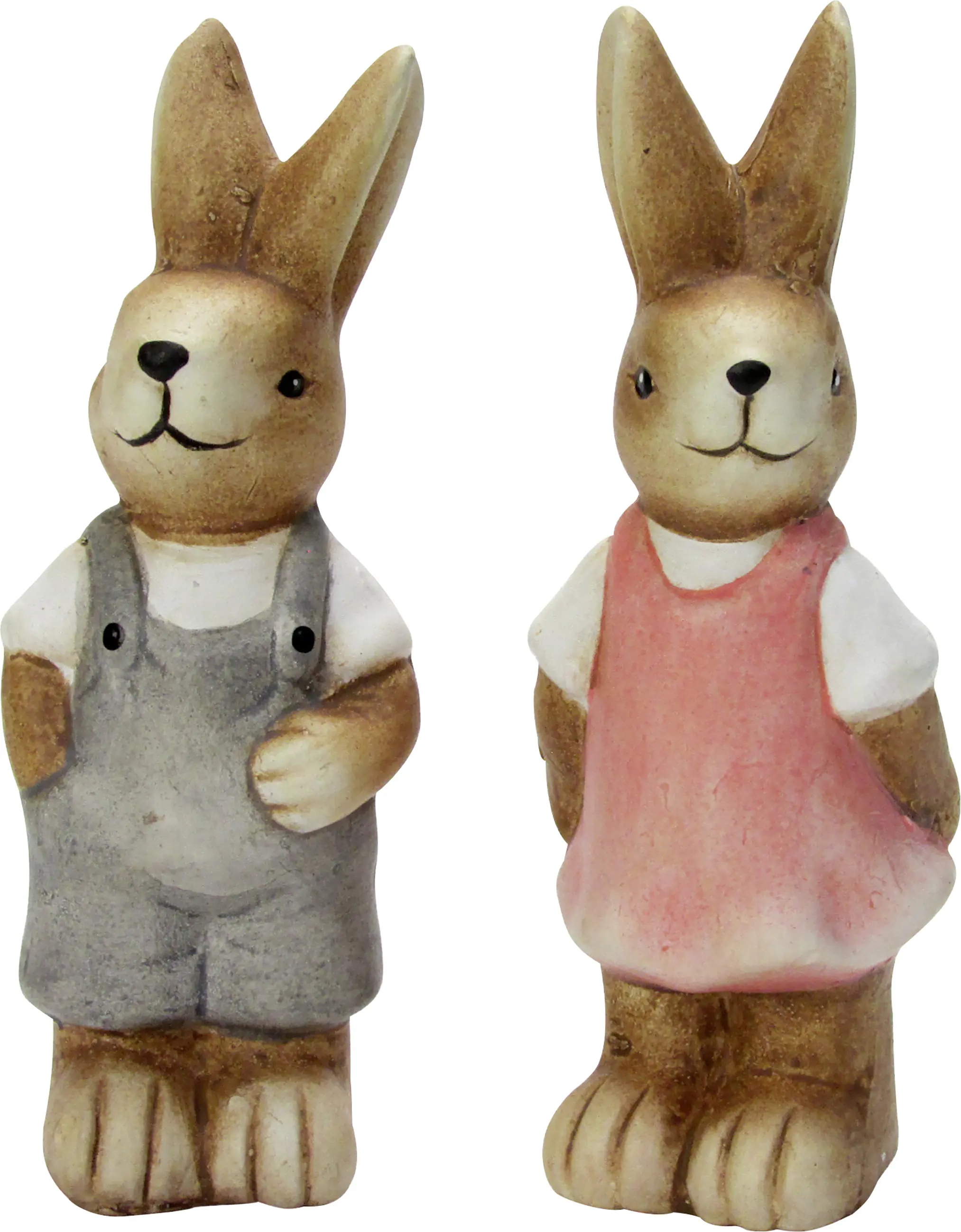 Deko Osterhase Keramik 9,5 cm braun rot blau