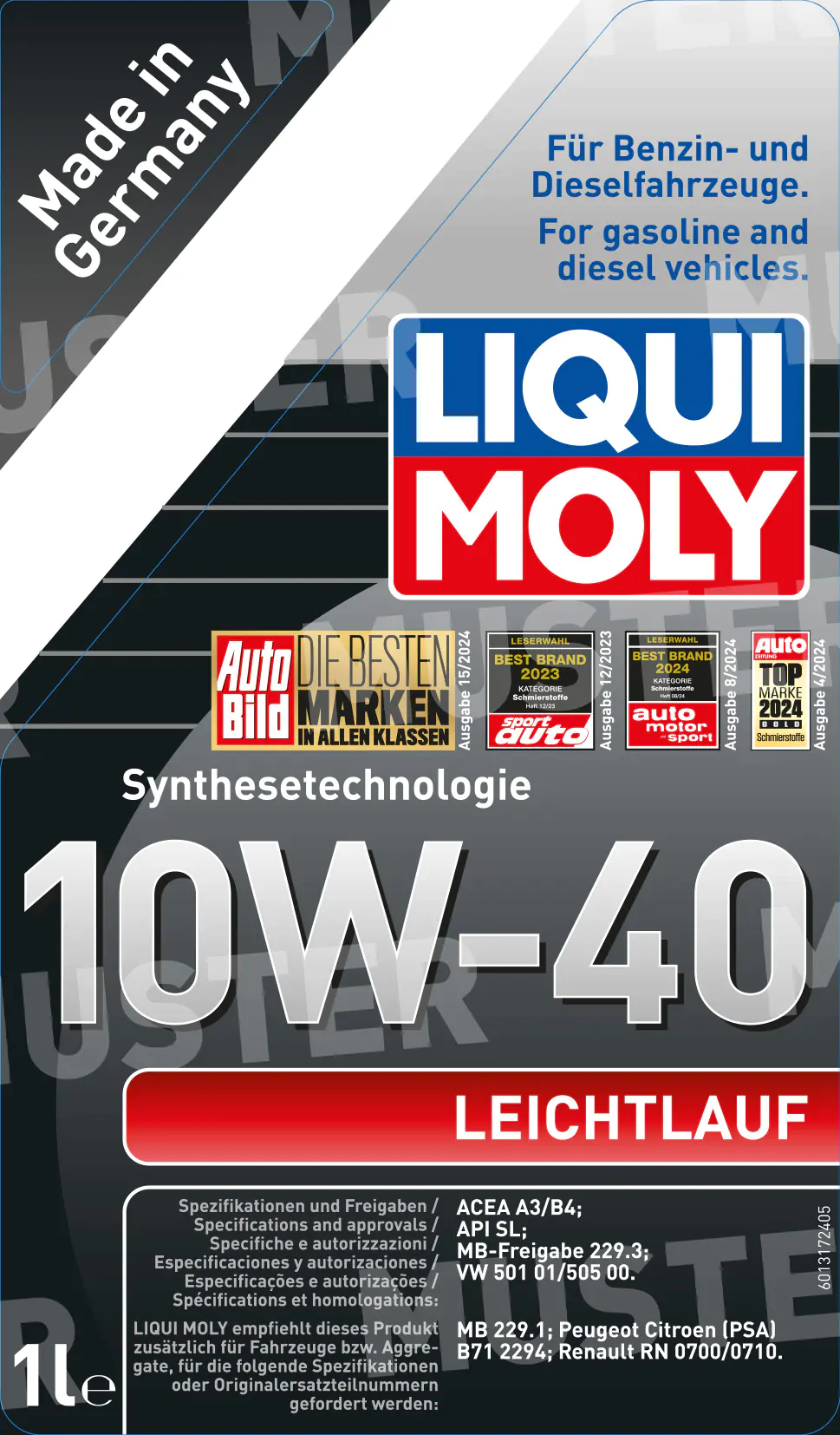 Liqui Moly Motoröl Leichtlauf 10W-40 1 L
