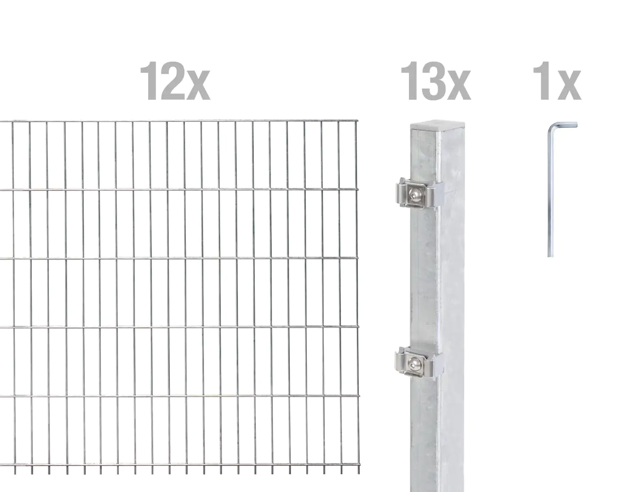 Alberts Doppelstabmatten-Grundset 24 m 200 x 160 cm 6/5/6 feuerverzinkt