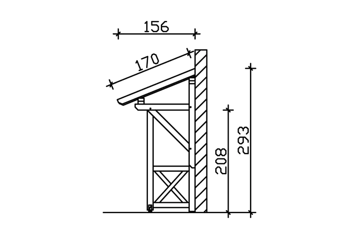 SKAN HOLZ Vordach Paderborn Typ 3 242 x 156 cm, lasiert in Eiche hell