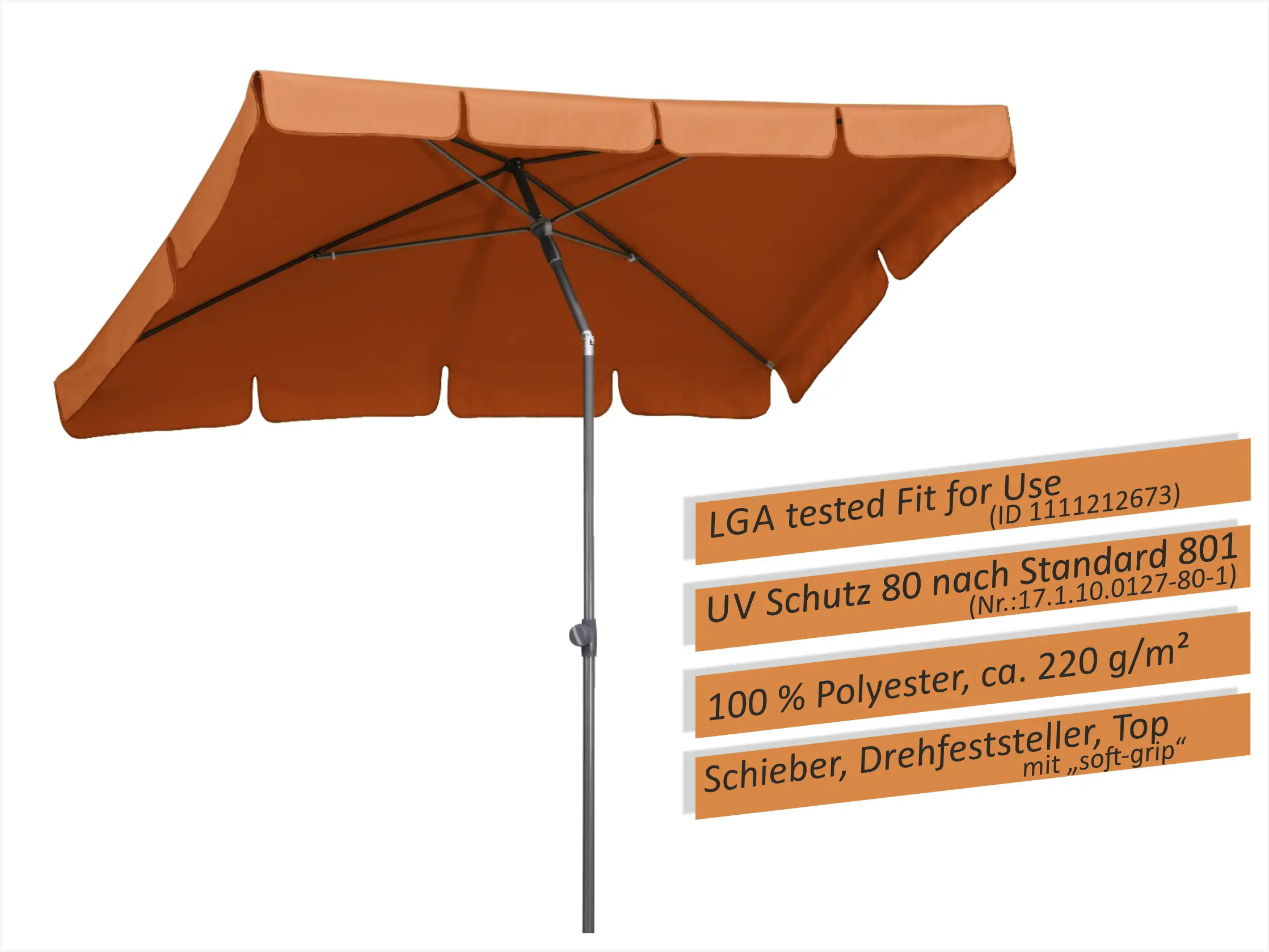 4000570755054_2316257 Schneider Sonnenschirm Aquila terracotta 225 x 120 cm