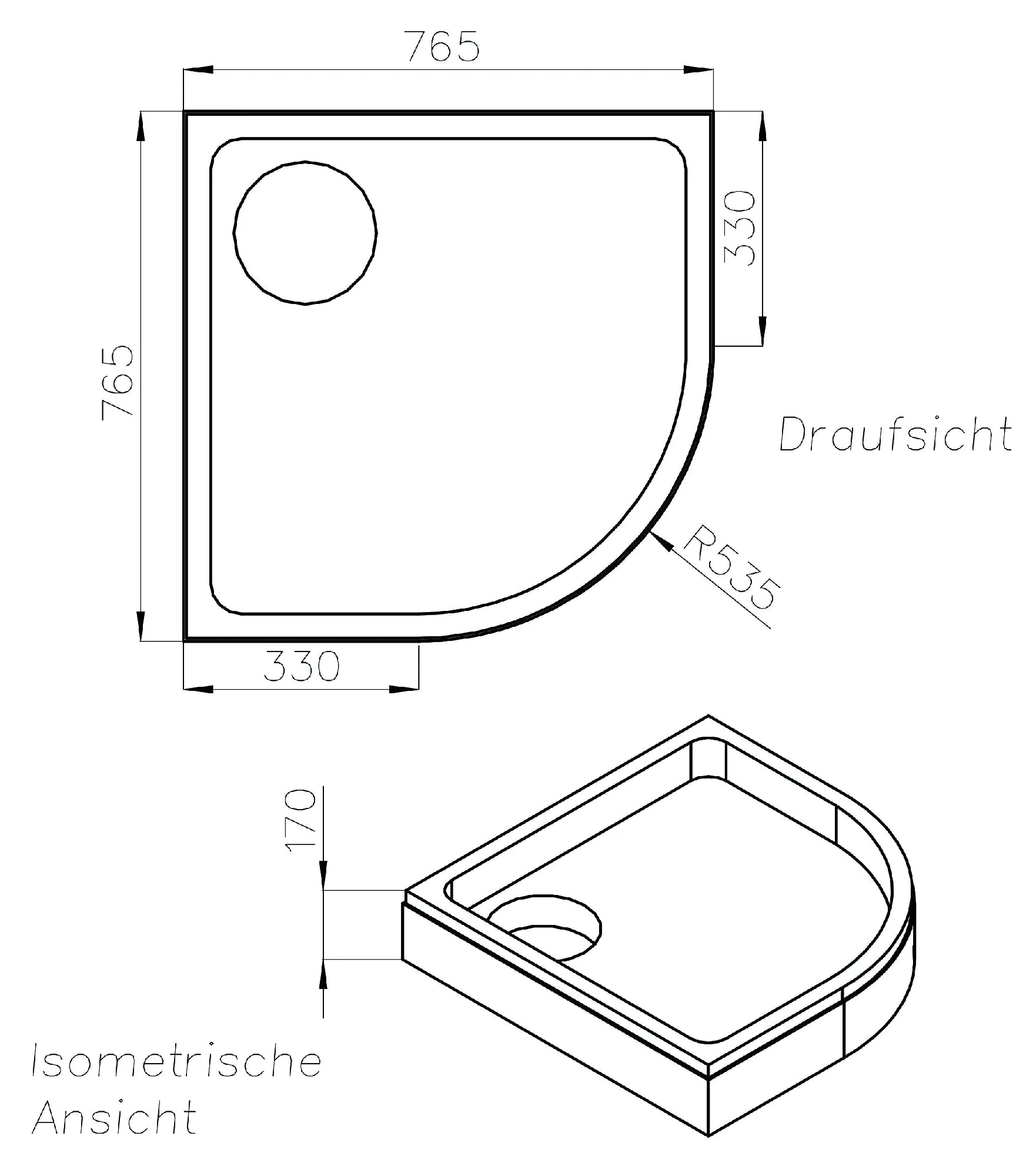 Ottofond Wannenträger Kraton 765 x 765 mm Ottofond Wannenträger Kraton 765 x 765 mm