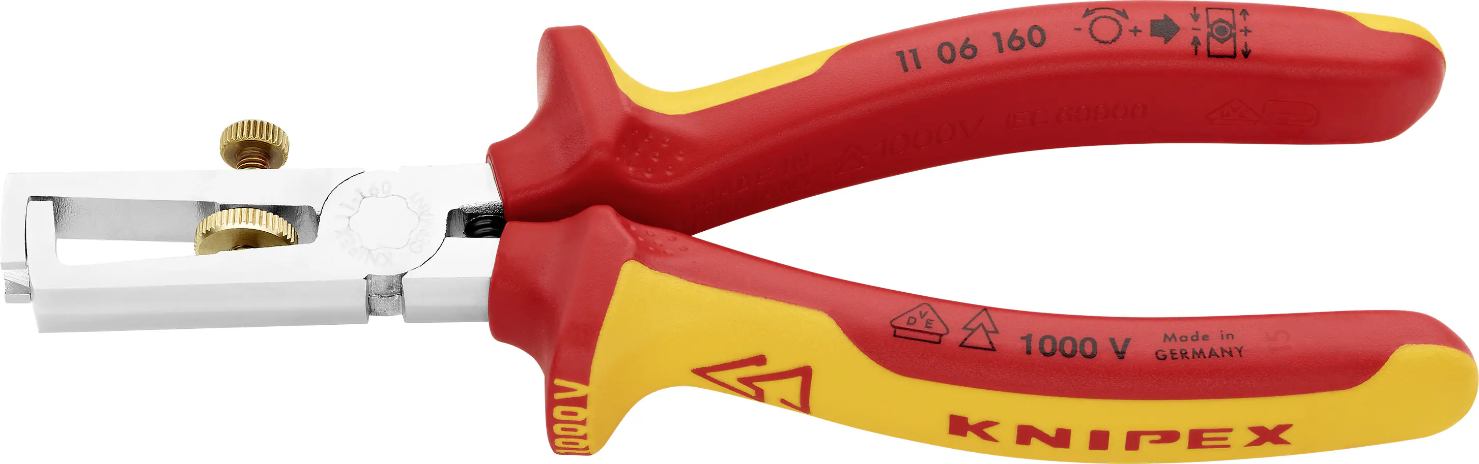 Knipex Abisolierzange 160 mm VDE verchromt Mehrkomponenten-Hülle Knipex Abisolierzange 160 mm VDE verchromt Mehrkomponenten-Hülle