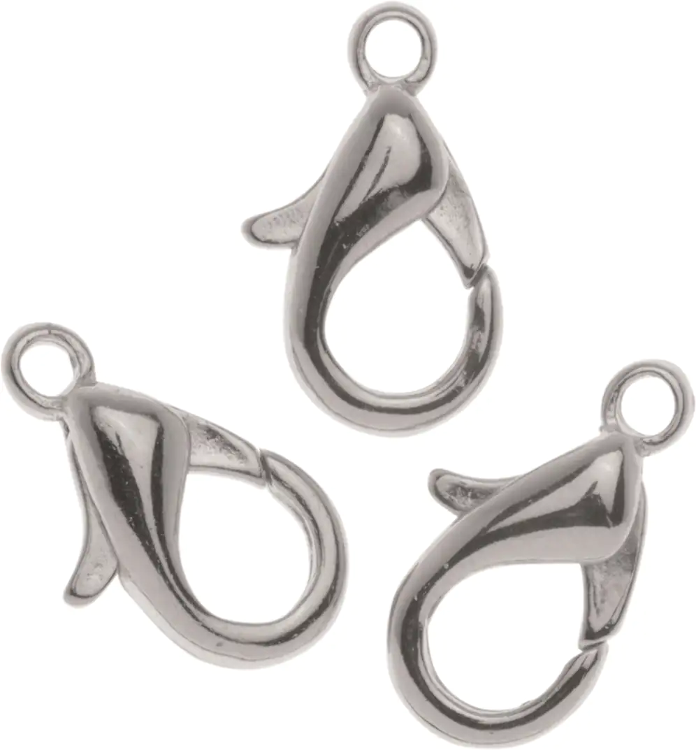 7610877485843 Glorex Karabiner 15 mm 4 Stück, silberfarben