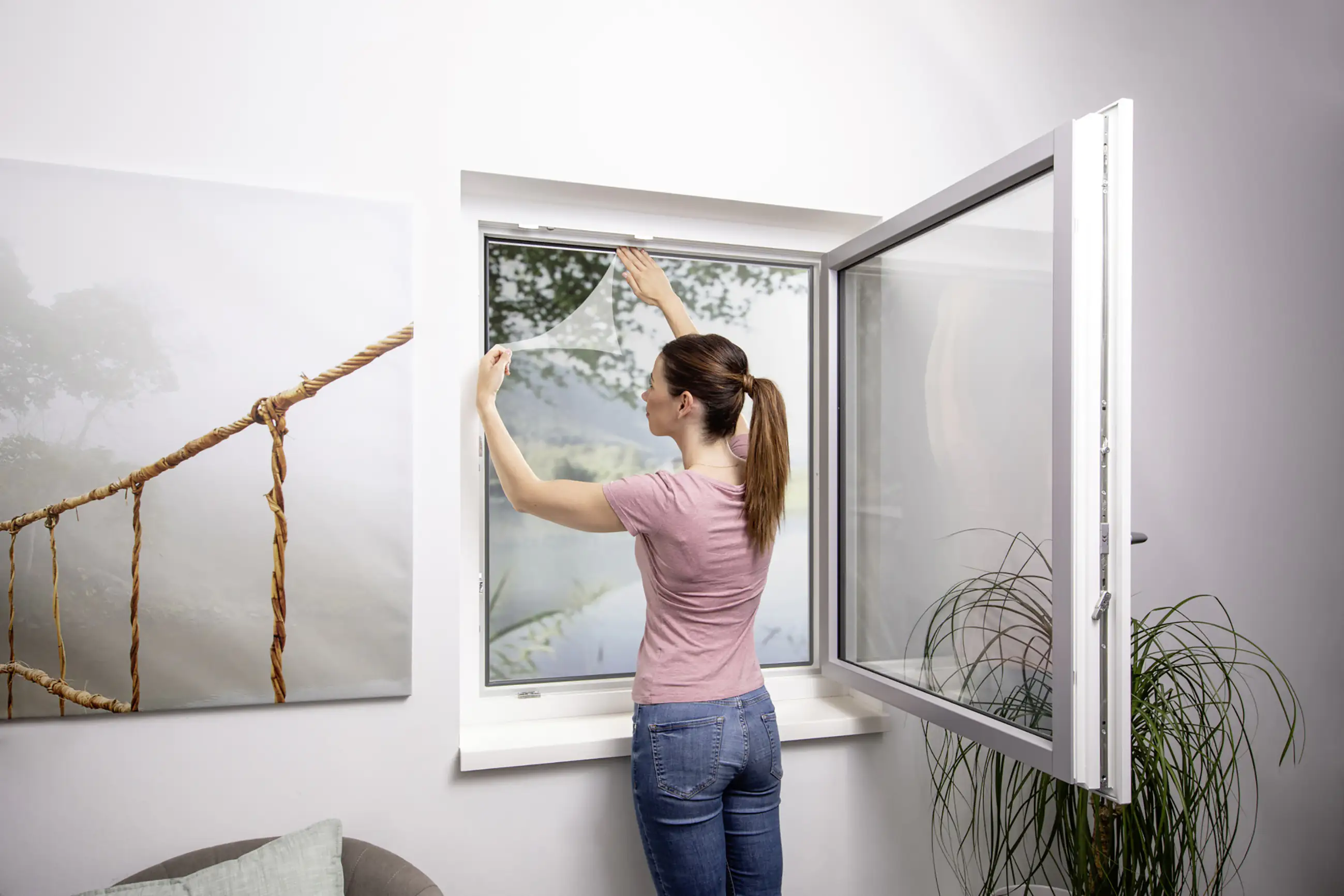 Primaster Fliegengitter Elastic 130 x 150 cm weiß/weiß kürzbar