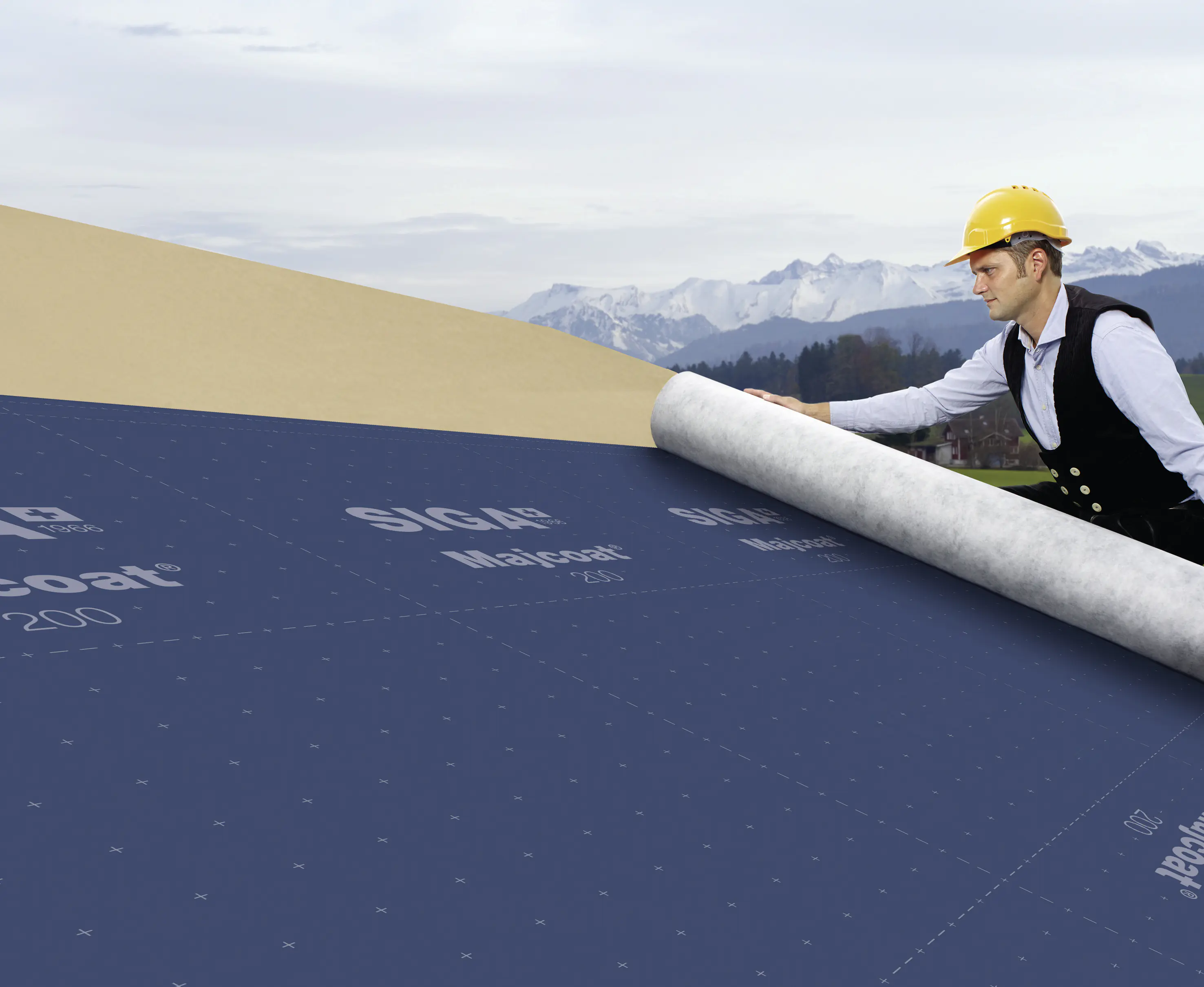 Siga Unterdeckbahn Majcoat 200 50 x 1,5 m = 75 m² blau