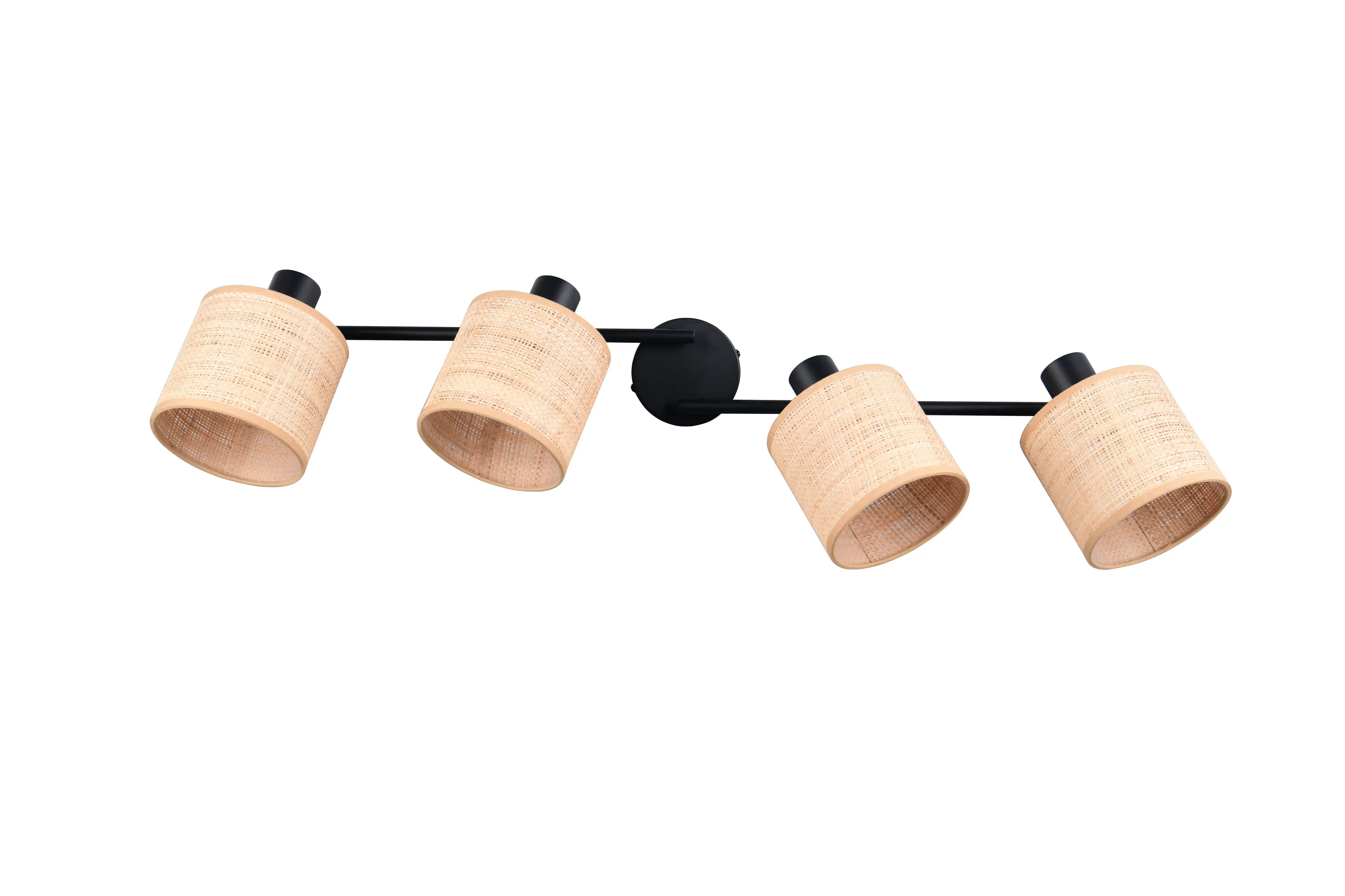 Trio LED-Deckenlampe 4er Spot Aimee 87,5 cm schwarz matt/natur