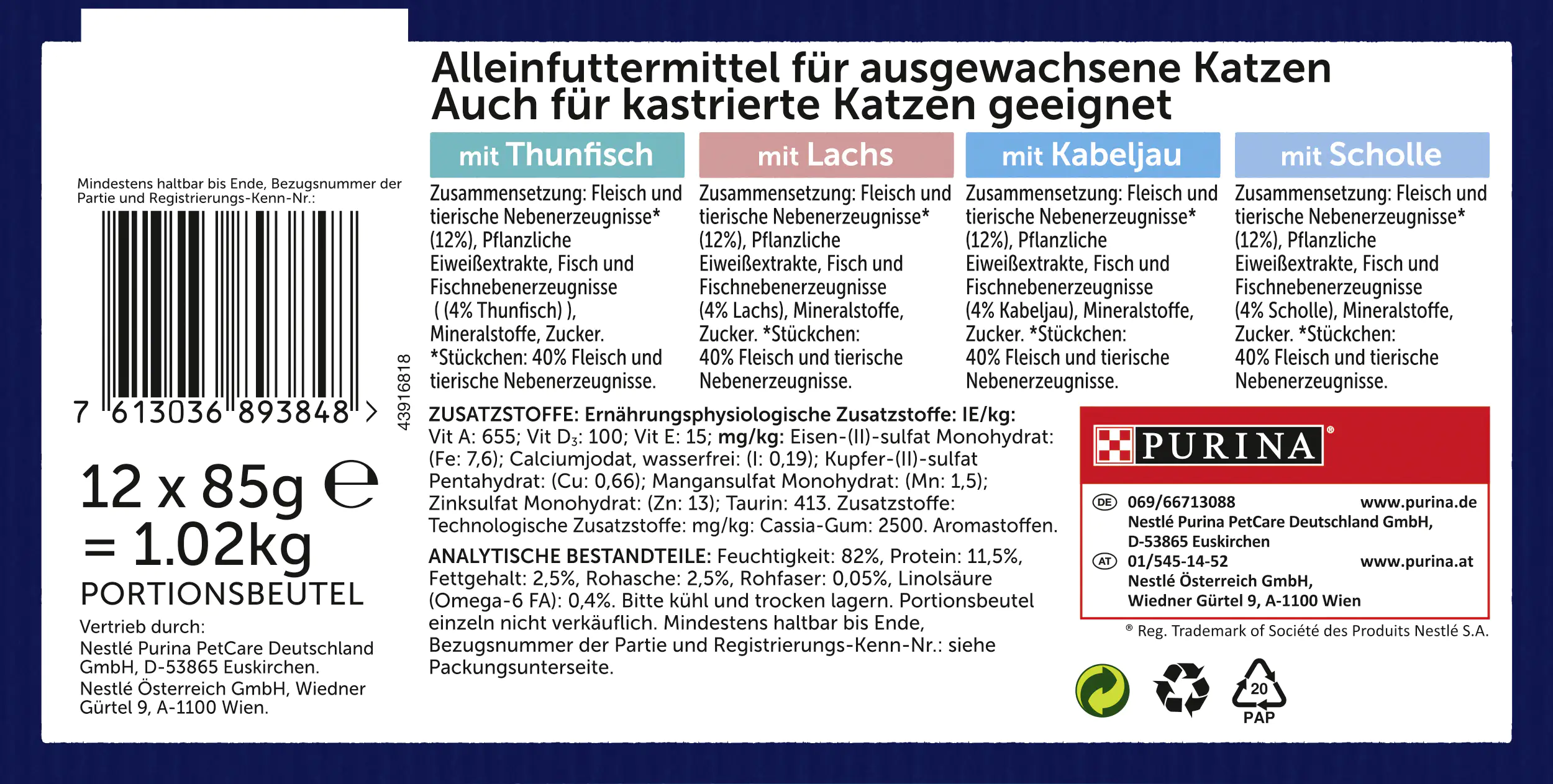 7613036893848_1939494 Felix Geschmacksvielfalt aus dem Wasser Katzenfutter 12 x 85g