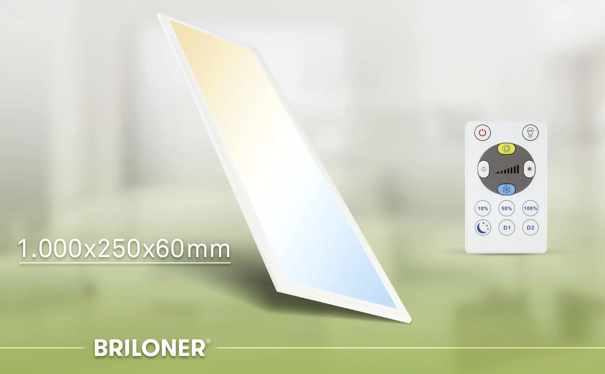 Briloner LED-Panelleuchte Piatto 100 x 25 cm weiß matt dimmbar warmweiß-kaltweiß