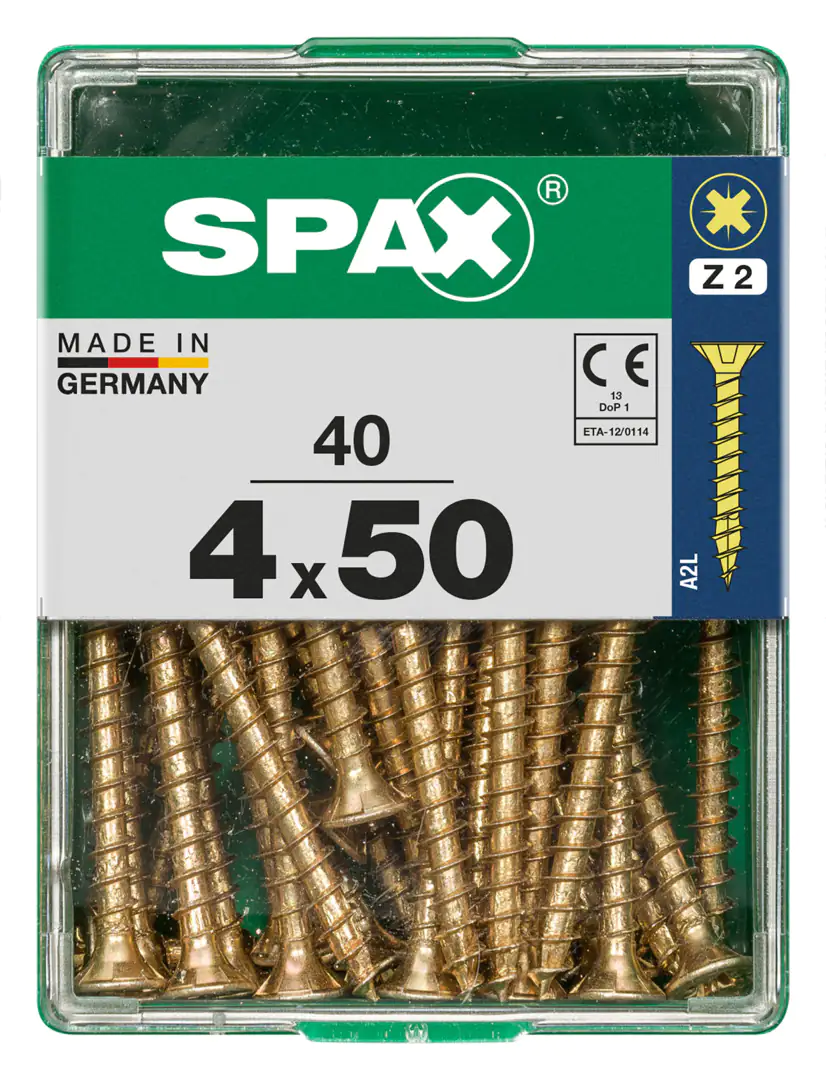 Spax Universalschrauben 4.0 x 50 mm PZ 2 - 40 Stk.