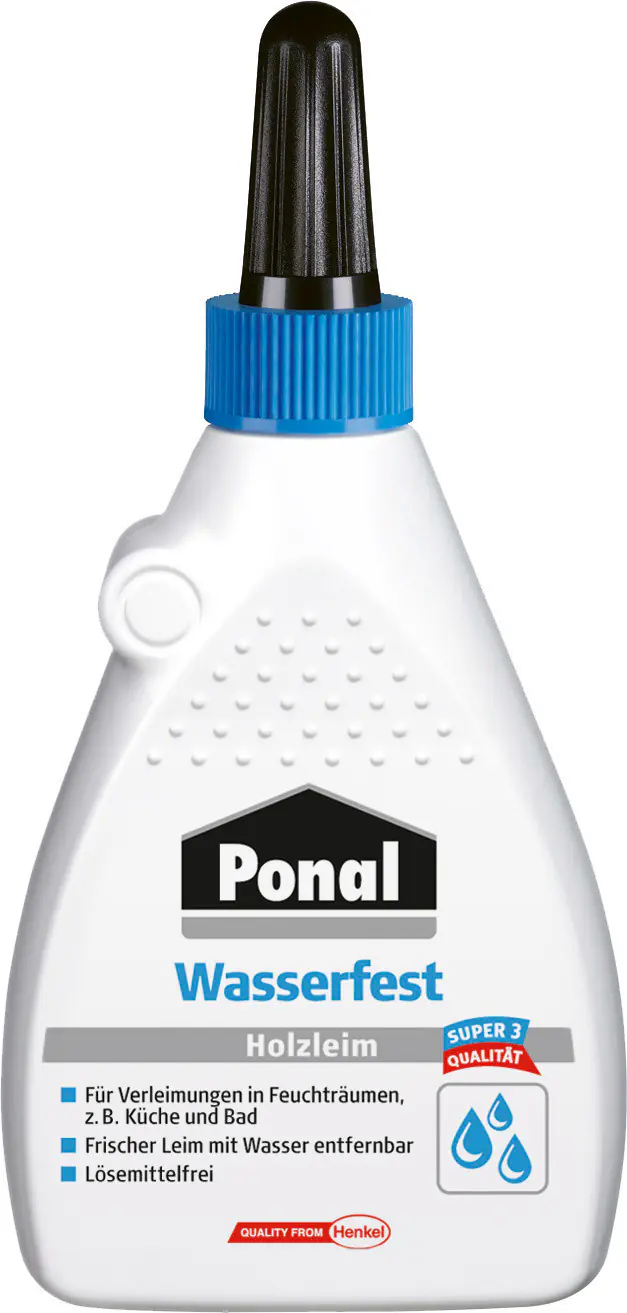 Ponal Holzleim Wasserfest 120 g Flasche, trocknet transparent Ponal Holzleim Wasserfest 120 g Flasche, trocknet transparent