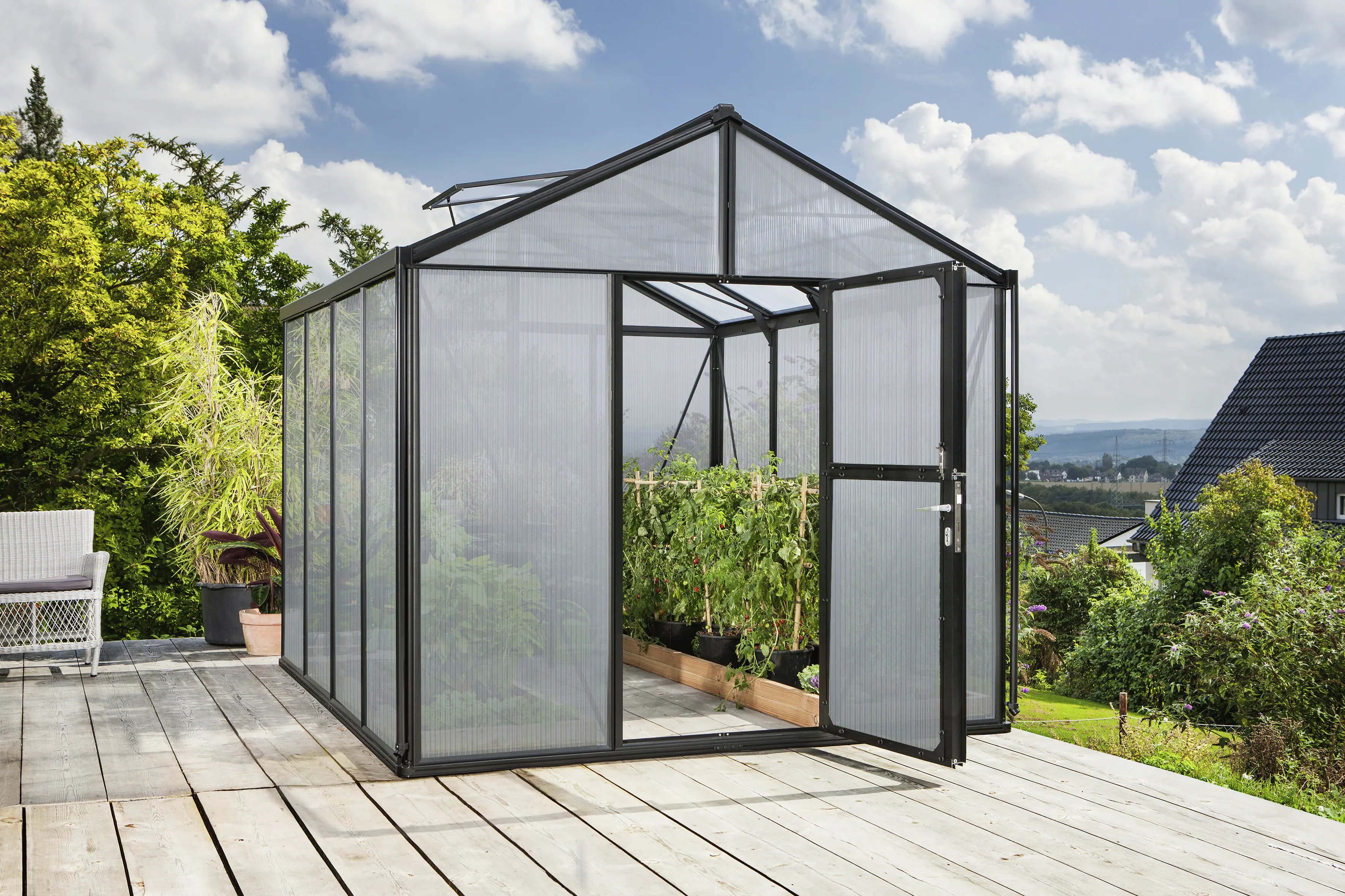 Vitavia Gewächshaus-Set Zeus 8100 HKP 16 mm schwarz 266 x 324 cm 
