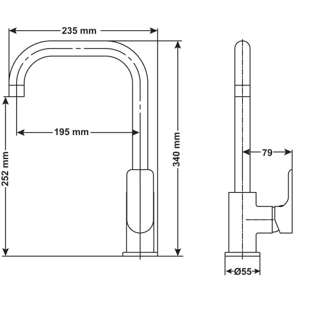 Cornat Einhebel-Spültischarmatur Noir schwarz-chrom