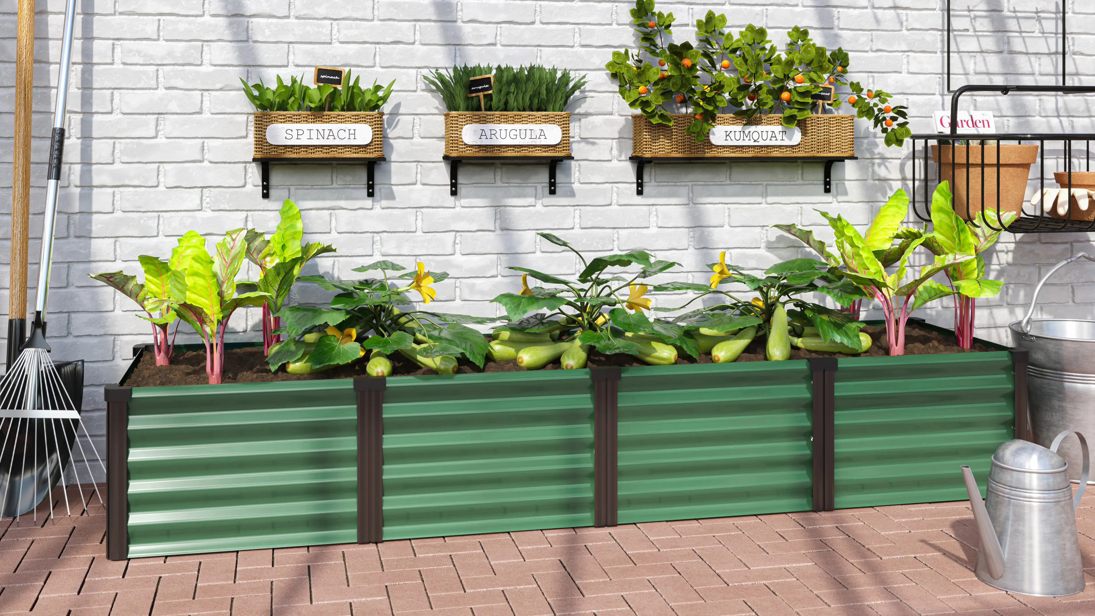 Vitavia Hochbeet Meta In und Out 401L seegras/schwarz 2,45 x 0,65 x 0,40 m