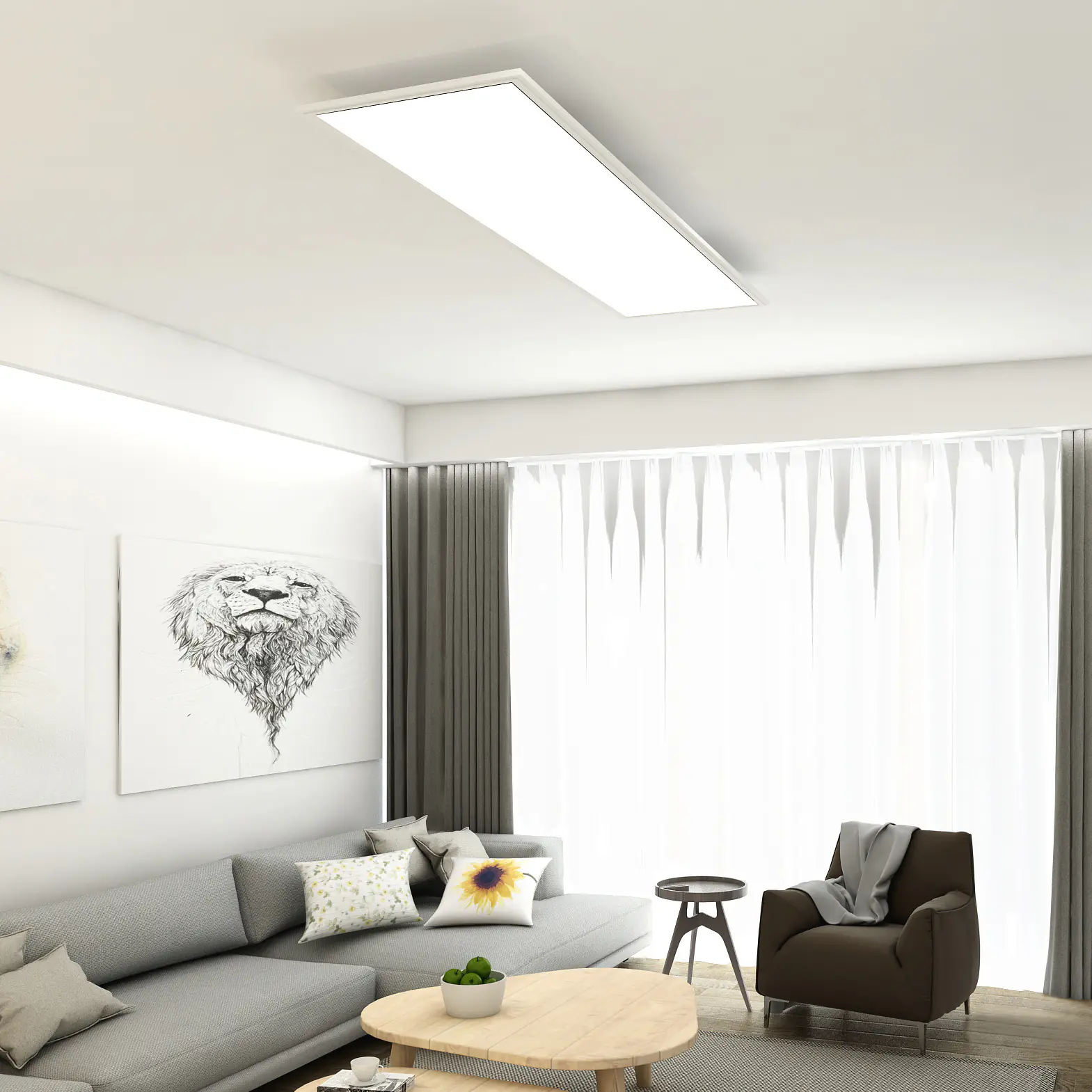 Briloner LED-Panelleuchte Simple ultrafach 119,5 x 29,5 cm weiß neutralweiß