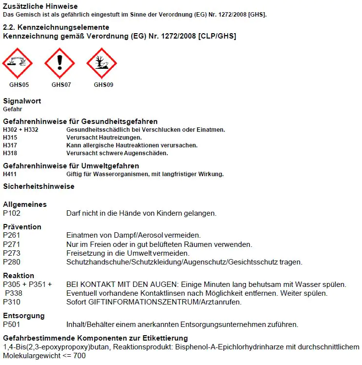 4031396154592_8 Gießharz 20 Epoxid A+B 0,5 kg MV 100:35 Gew, TZ 2 h, VH 20 mm