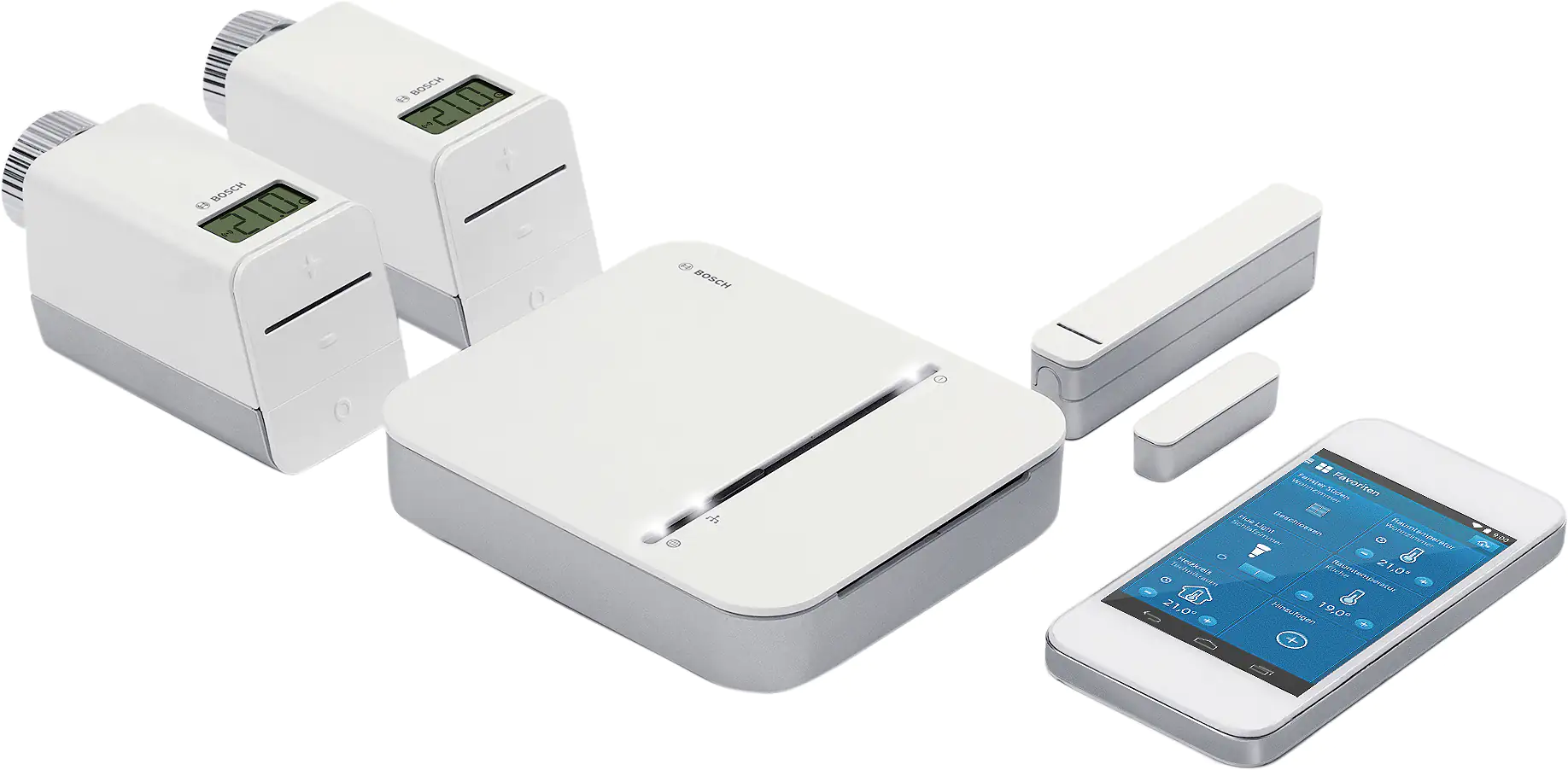 Bosch Starter-Paket Raumklima Controller, 2x Thermostat, Fensterkontakt Bosch Starter-Paket Raumklima Controller, 2x Thermostat, Fensterkontakt