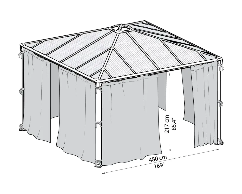 Canopia Vorhang-Set für Pavillon Palermo 4300, 480 x 217 cm, grau Canopia Vorhang-Set für Pavillon Palermo 4300, 480 x 217 cm, grau
