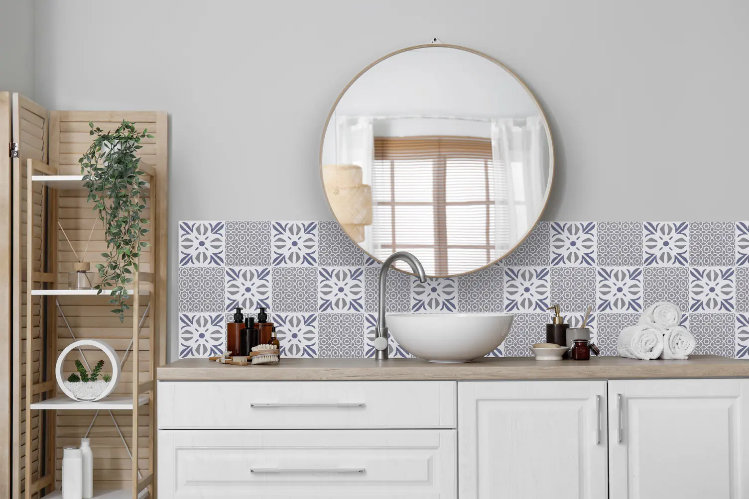 D-c-fix Wandfliesen selbstklebend Lina grey 6er Set 15 x 15 cm