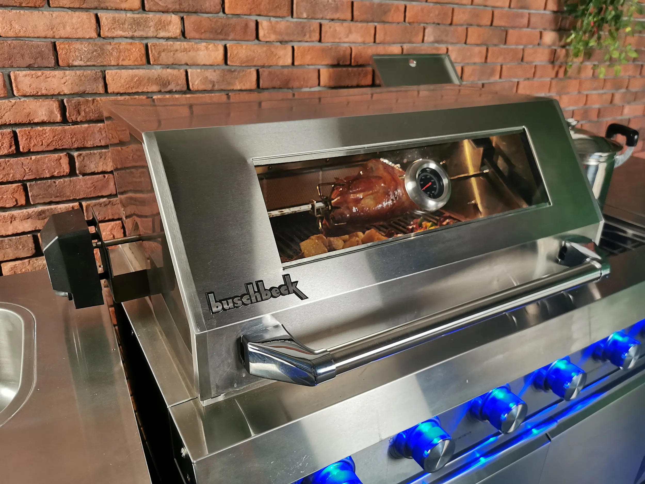 Buschbeck Outdoorküche Oxford inkl. 1 Seitenbrenner, Spüle und Kühlschrank