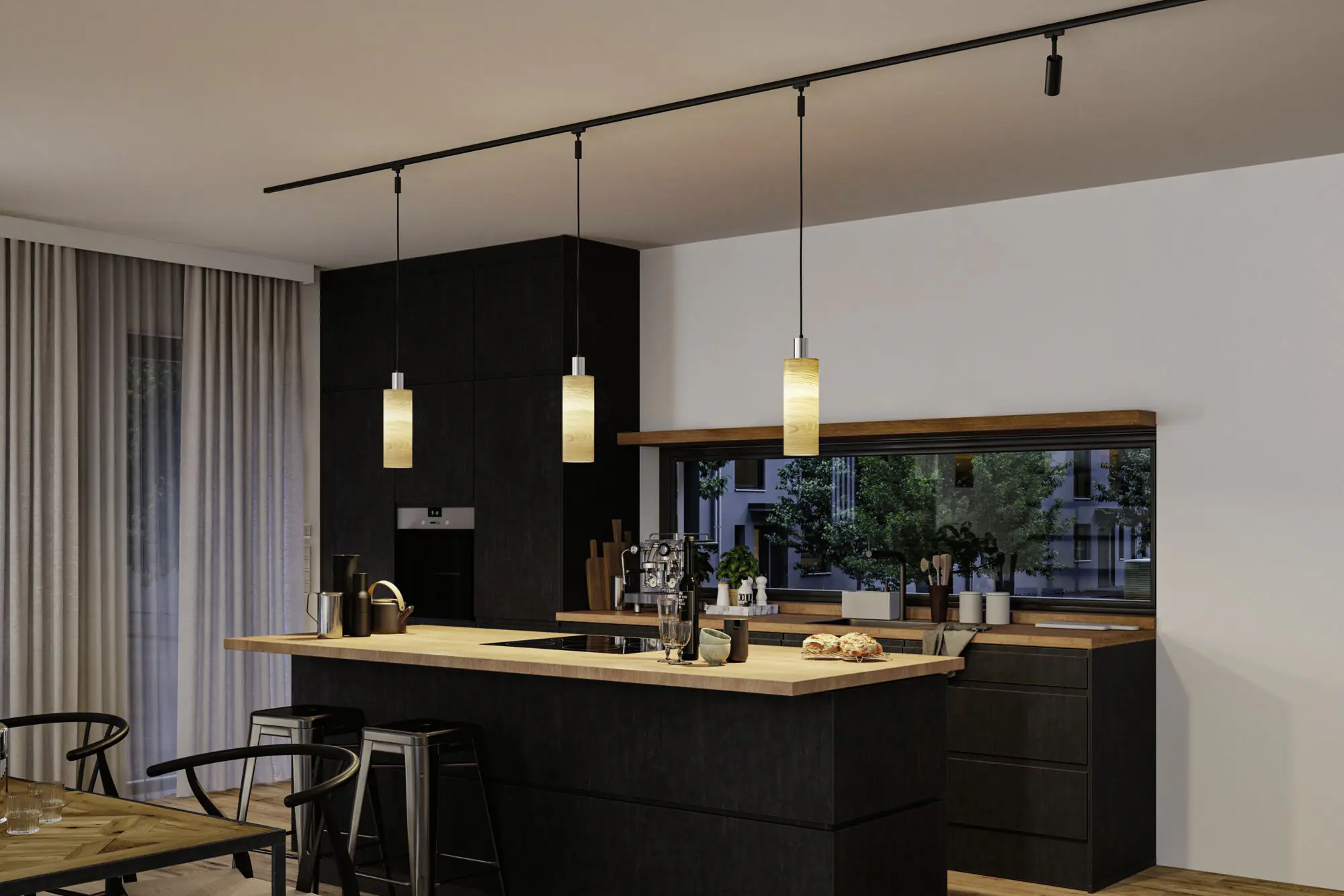 Paulmann URail Lampenschirm Vitus 2Easy Holz 11 x 30 cm