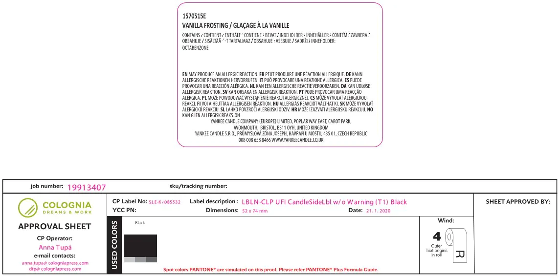 Yankee Candle Duftkerze Mittleres Glas Vanilla Frosting 340 g, creme