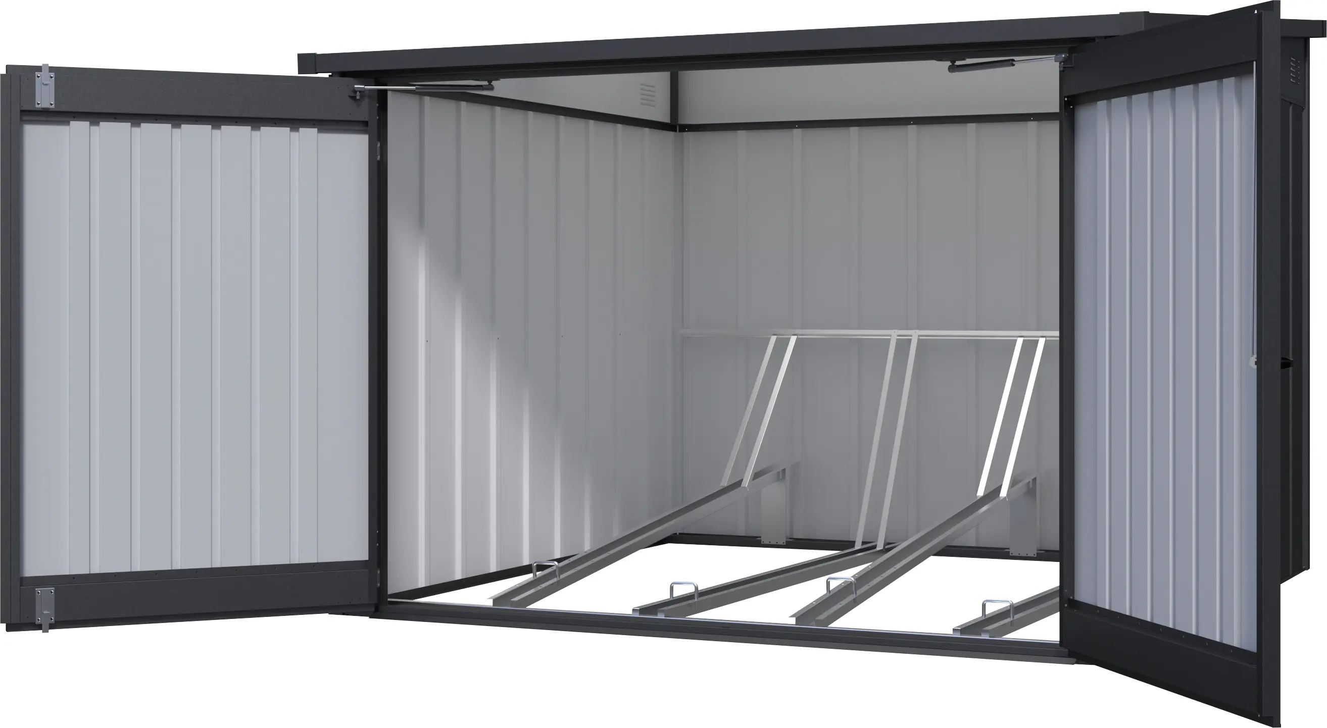 Floraworld Fahrradgarage Premium 226 x 217 cm schwarz metallic