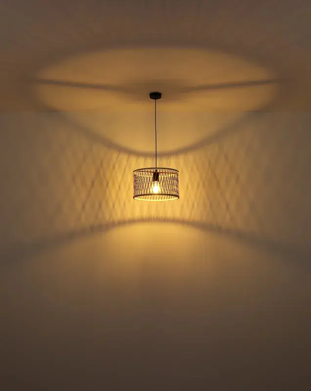 Globo Hängeleuchte Mali 35 x 150 cm (Ø x H) Bambus schwarz matt