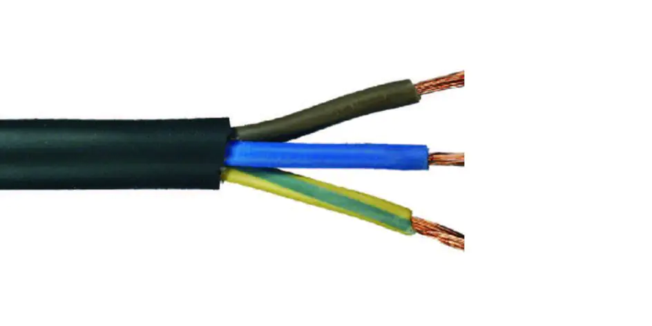 Gummileitung H05RR-F 3 x 1,5 - 1 Meter, schwarz