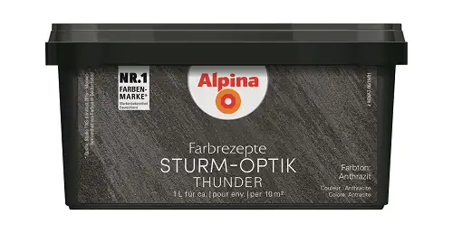 Alpina Effektfarbe Farbrezepte STURM-OPTIK anthrazit 1 L