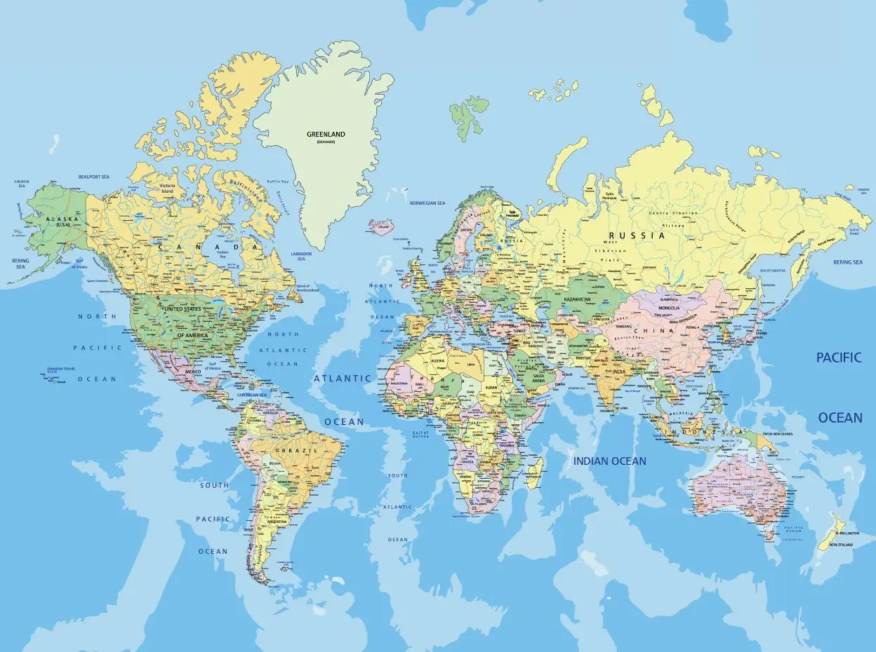 papermoon Vlies- Fototapete Digitaldruck 350 x 260 cm World Map papermoon Vlies- Fototapete Digitaldruck 350 x 260 cm World Map