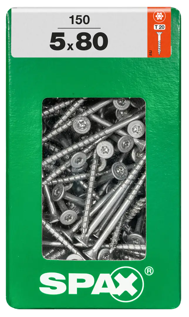 Spax Universalschrauben 5.0 x 80 mm TX 20 - 150 Stk. Spax Universalschrauben 5.0 x 80 mm TX 20 - 150 Stk.