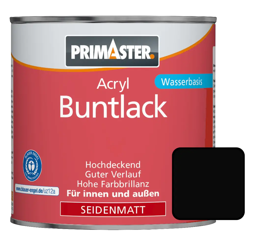 Primaster Acryl Buntlack RAL 9005 750 ml tiefschwarz seidenmatt Primaster Acryl Buntlack RAL 9005 750 ml tiefschwarz seidenmatt