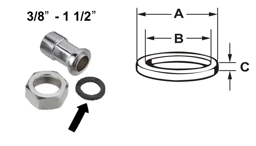 HD-Dichtung für Überwurfmutter 1/2", Maß: 22 x 28 x 2 mm