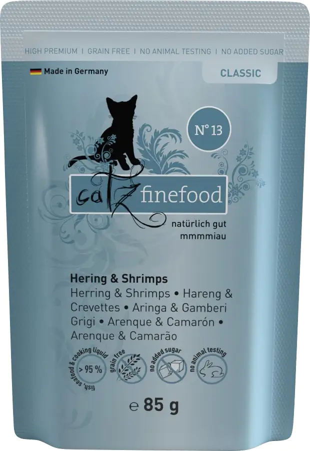 Catz Finefood Katzenfutter Classic No. 13 Hering & Shrimps 85 g