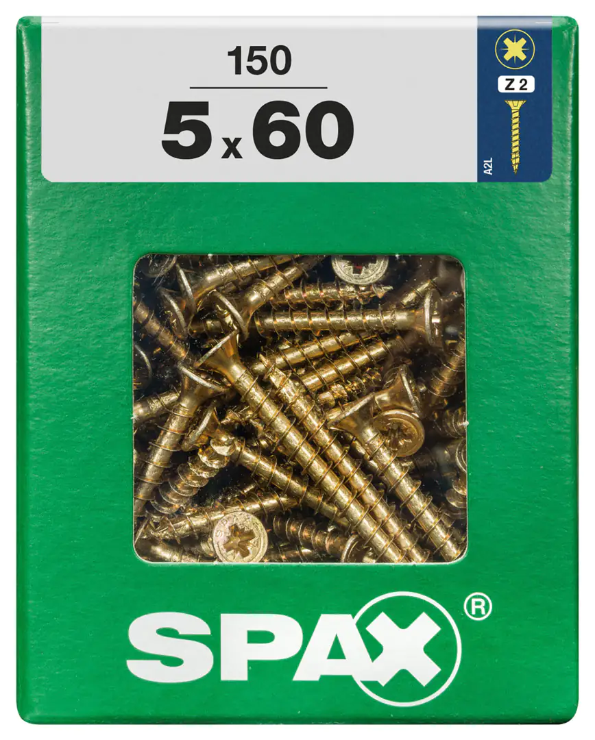 Spax Universalschrauben 5.0 x 60 mm PZ 2 - 150 Stk. Spax Universalschrauben 5.0 x 60 mm PZ 2 - 150 Stk.