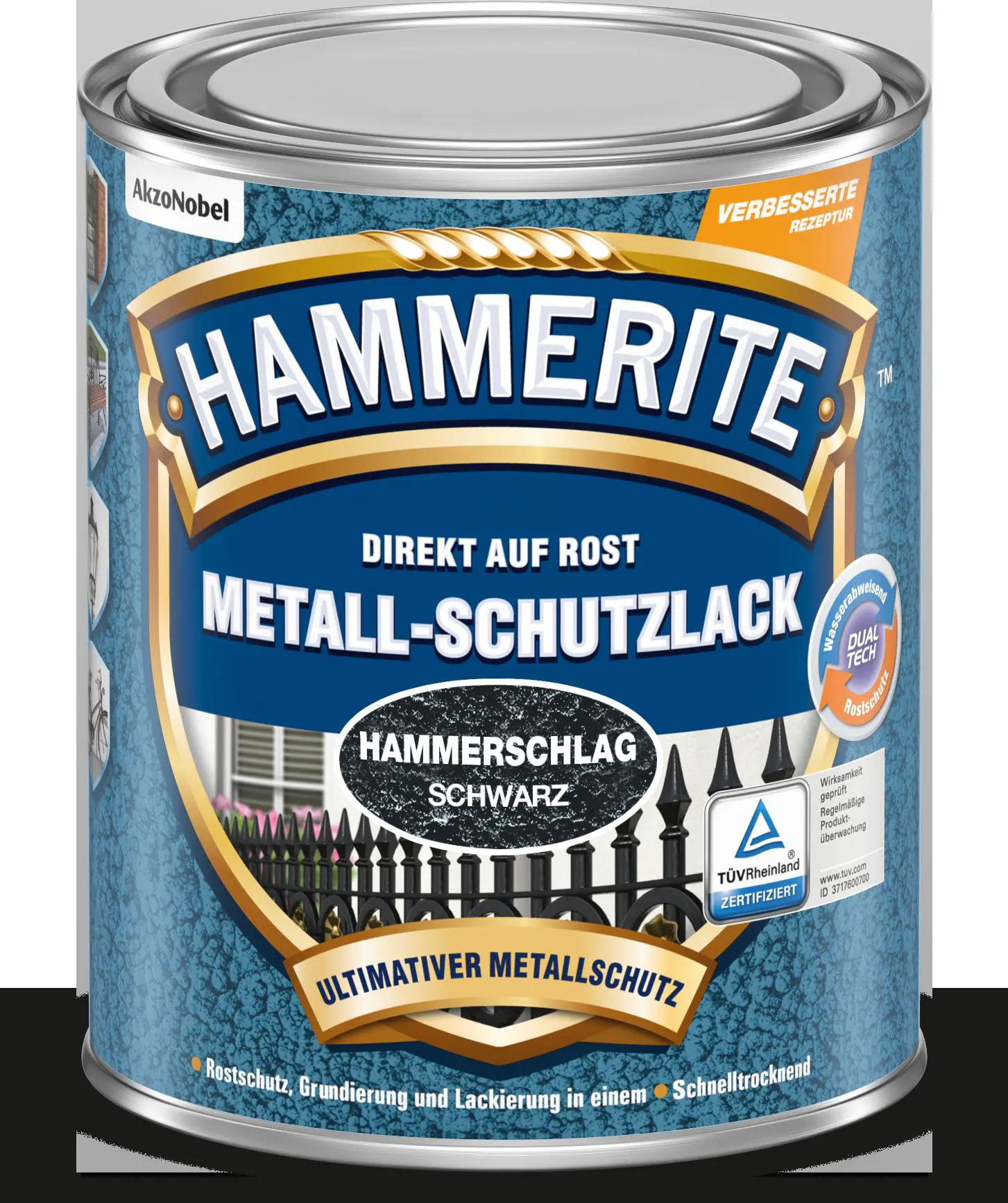 Hammerite Metall-Schutzlack Hammerschlag 250 ml schwarz