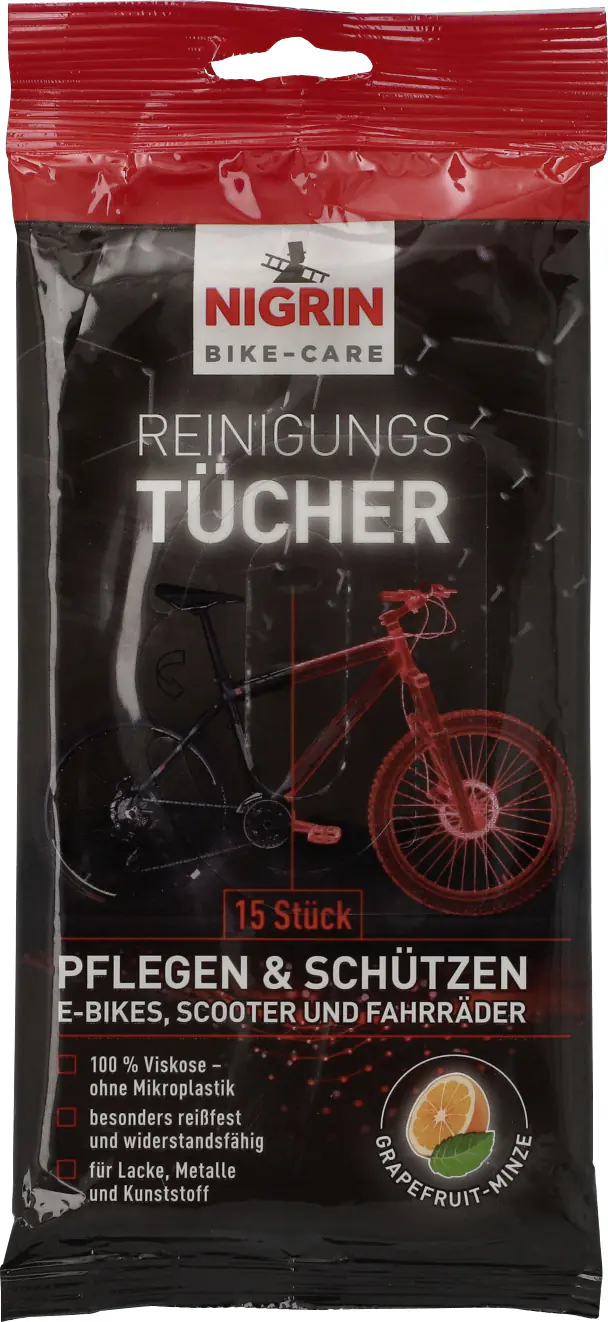 Nigrin Reinigungs- und Pflegetücher E-Bike Scooter Fahrrad 15 Stück Nigrin Reinigungs- und Pflegetücher E-Bike Scooter Fahrrad 15 Stück