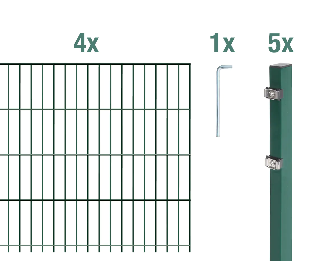 Alberts Doppelstabmatten-Grundset 10 m 250 x 203 cm 6/5/6 grün Alberts Doppelstabmatten-Grundset 10 m 250 x 203 cm 6/5/6 grün