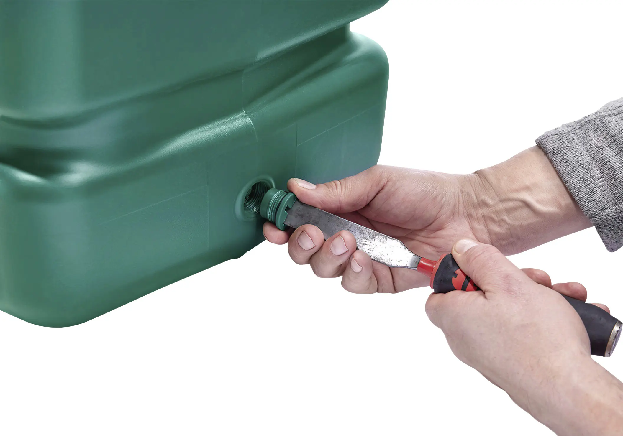 4rain Regentonne-Set Slim inkl. Zubehör Wandtank 1400 L dunkelgrün 4 Stück