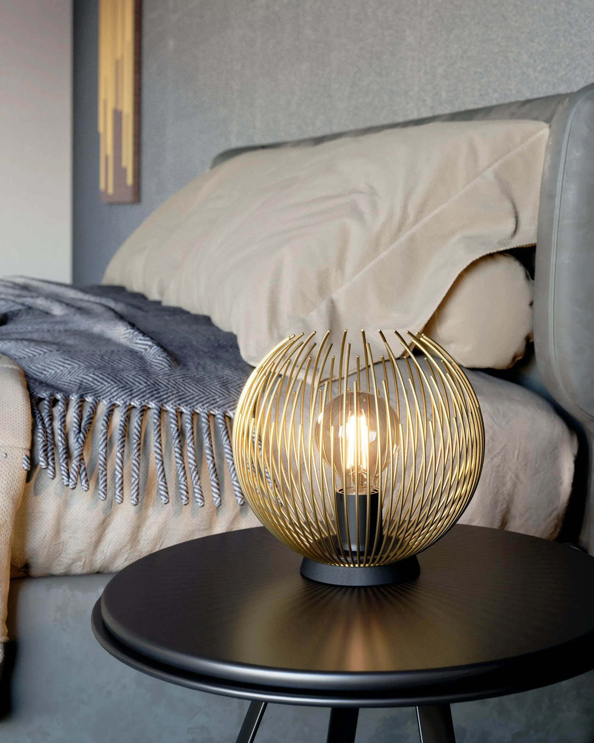 Eglo Tischleuchte Venezuela gold-schwarz Ø 22,5 cm E27, max. 40 W