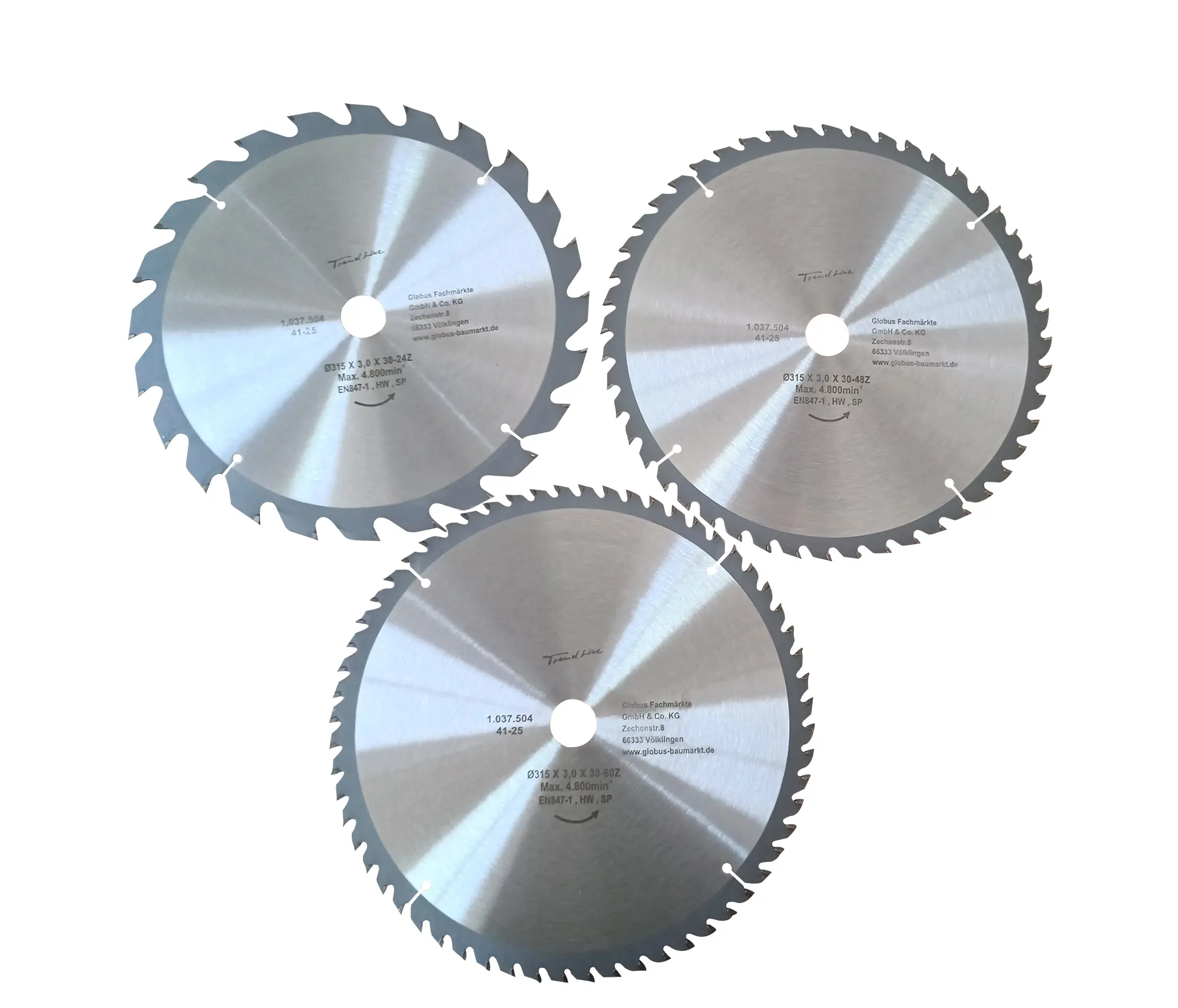 TrendLine Kreissägeblatt-Set Ø 315 mm Bohrung Ø 30 mm 3-teilig