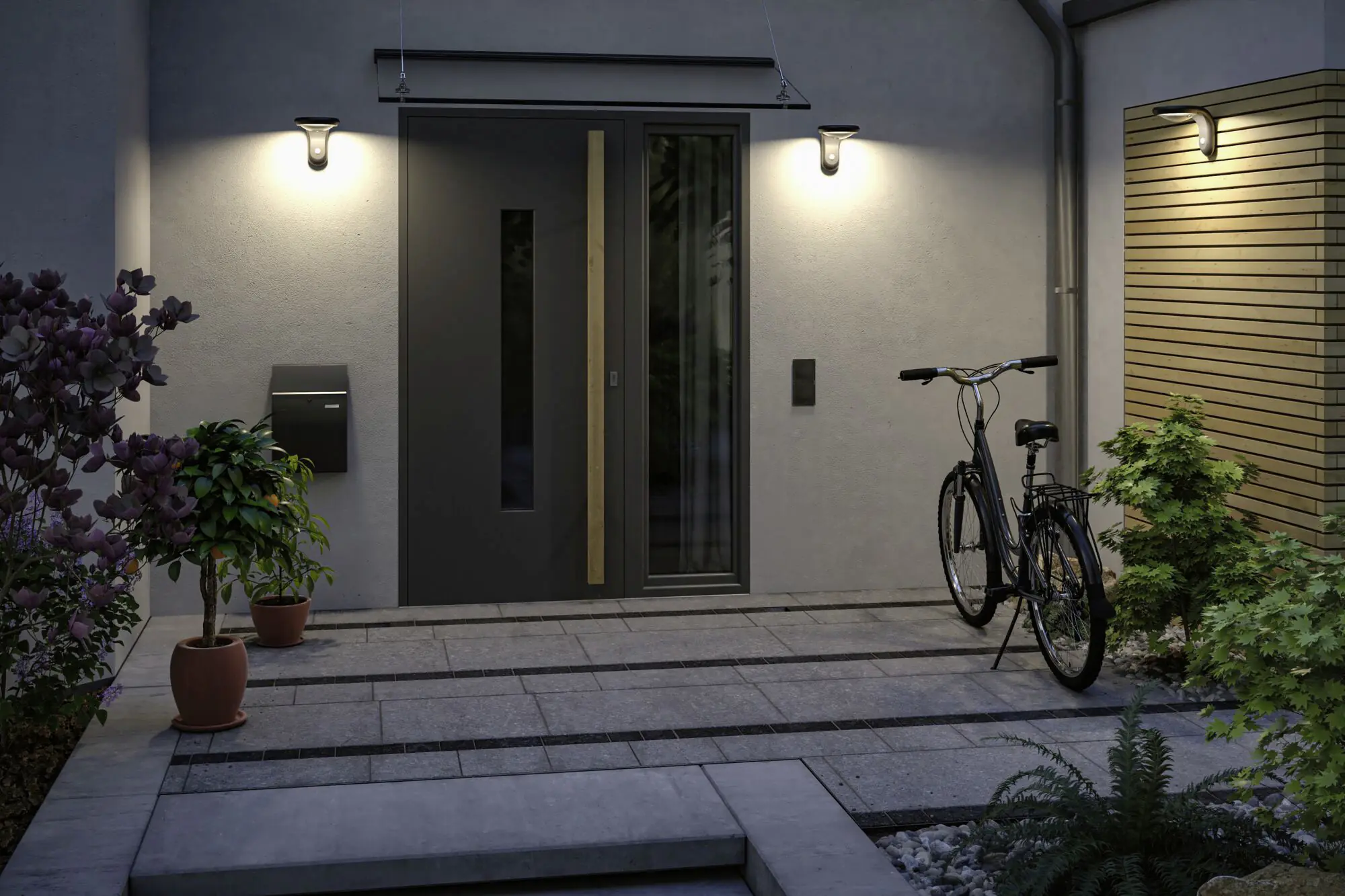 Paulmann Solar-Wandleuchte Diskola anthrazit warmweiß mit Bewegungsmelder