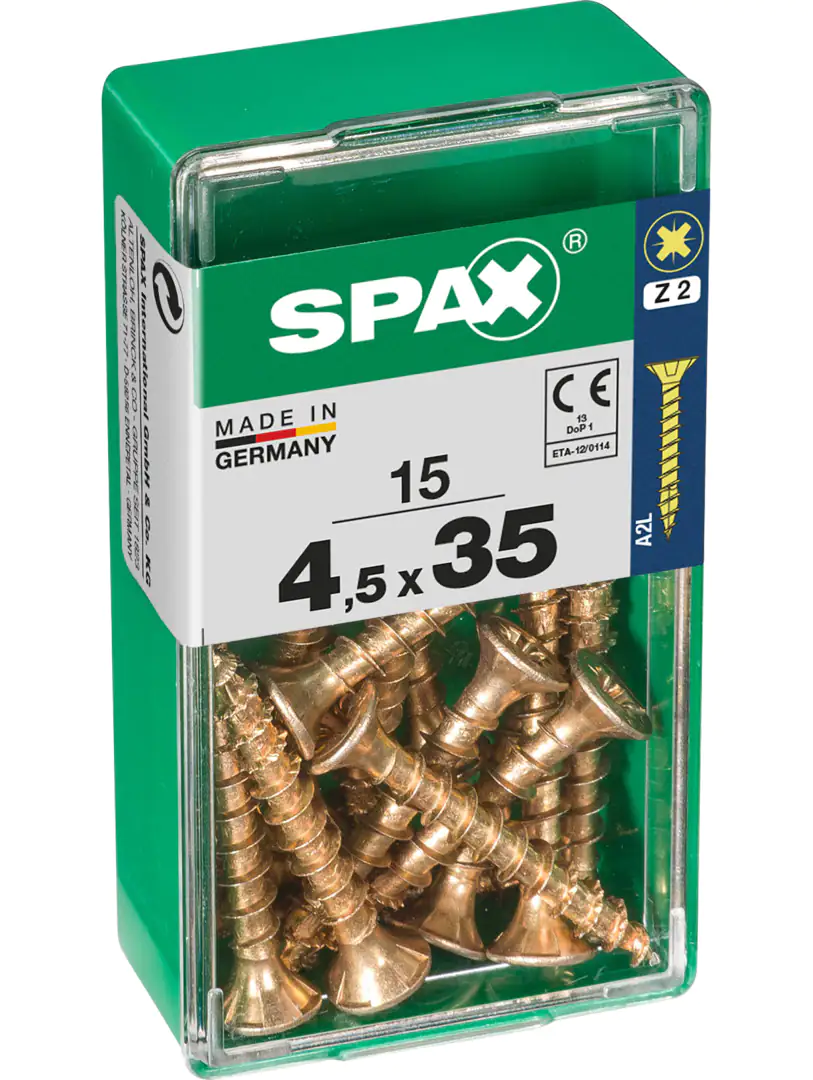 Spax Universalschrauben 4.5 x 35 mm PZ 2 - 15 Stk.