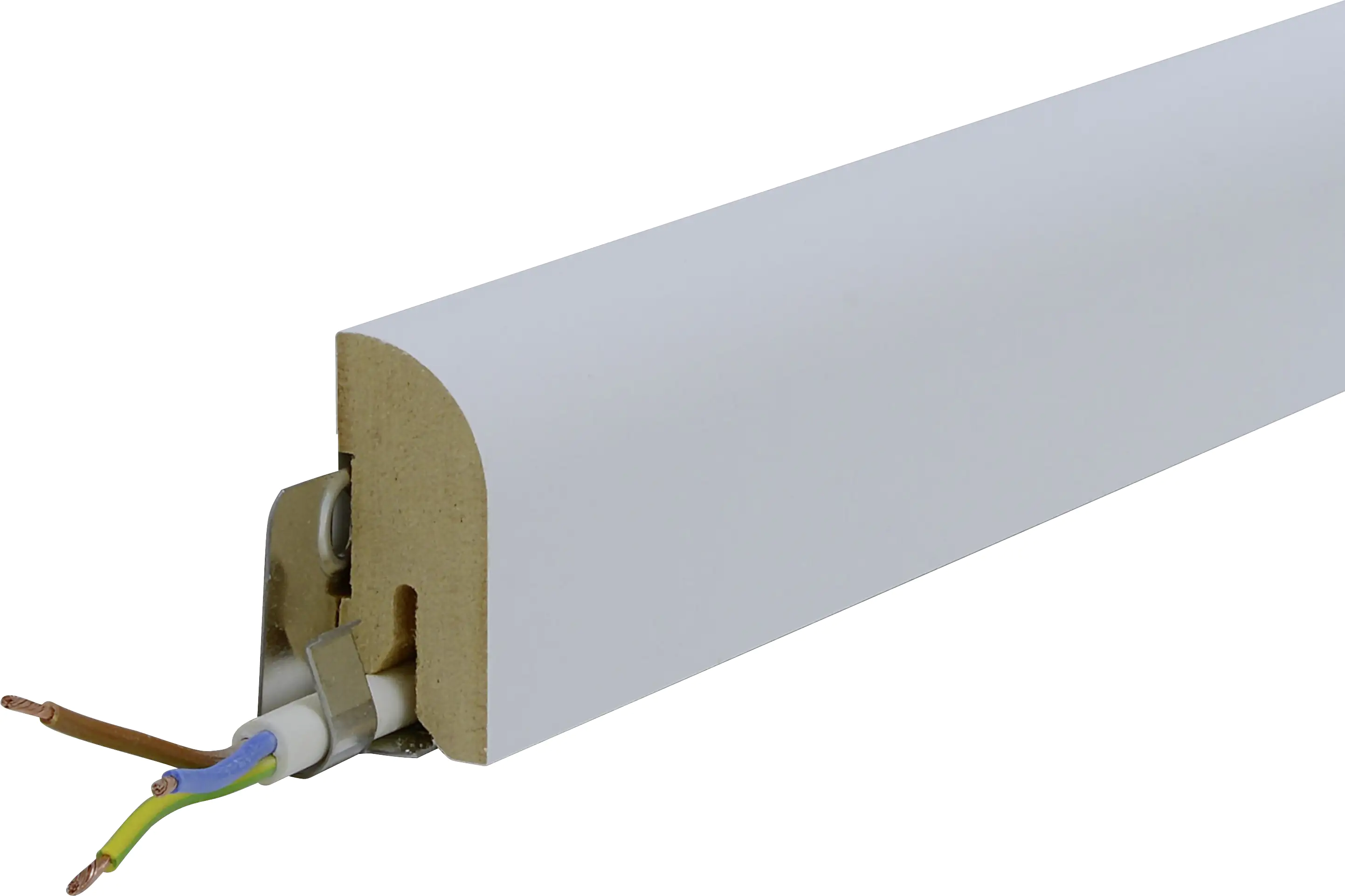 B.S. Bauprogramm Clip-Sockelleiste 250 cm 40 x 18 mm Blütenweiß