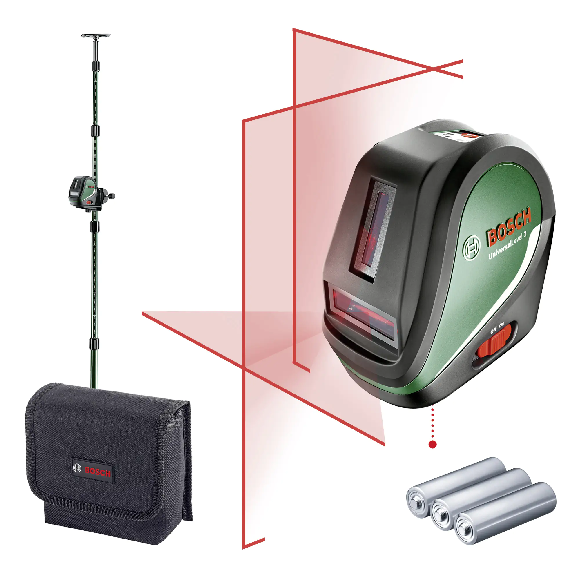Bosch Kreuzlinienlaser UniversalLevel 3 Basic inkl. Batterien Bosch Kreuzlinienlaser UniversalLevel 3 Basic inkl. Batterien