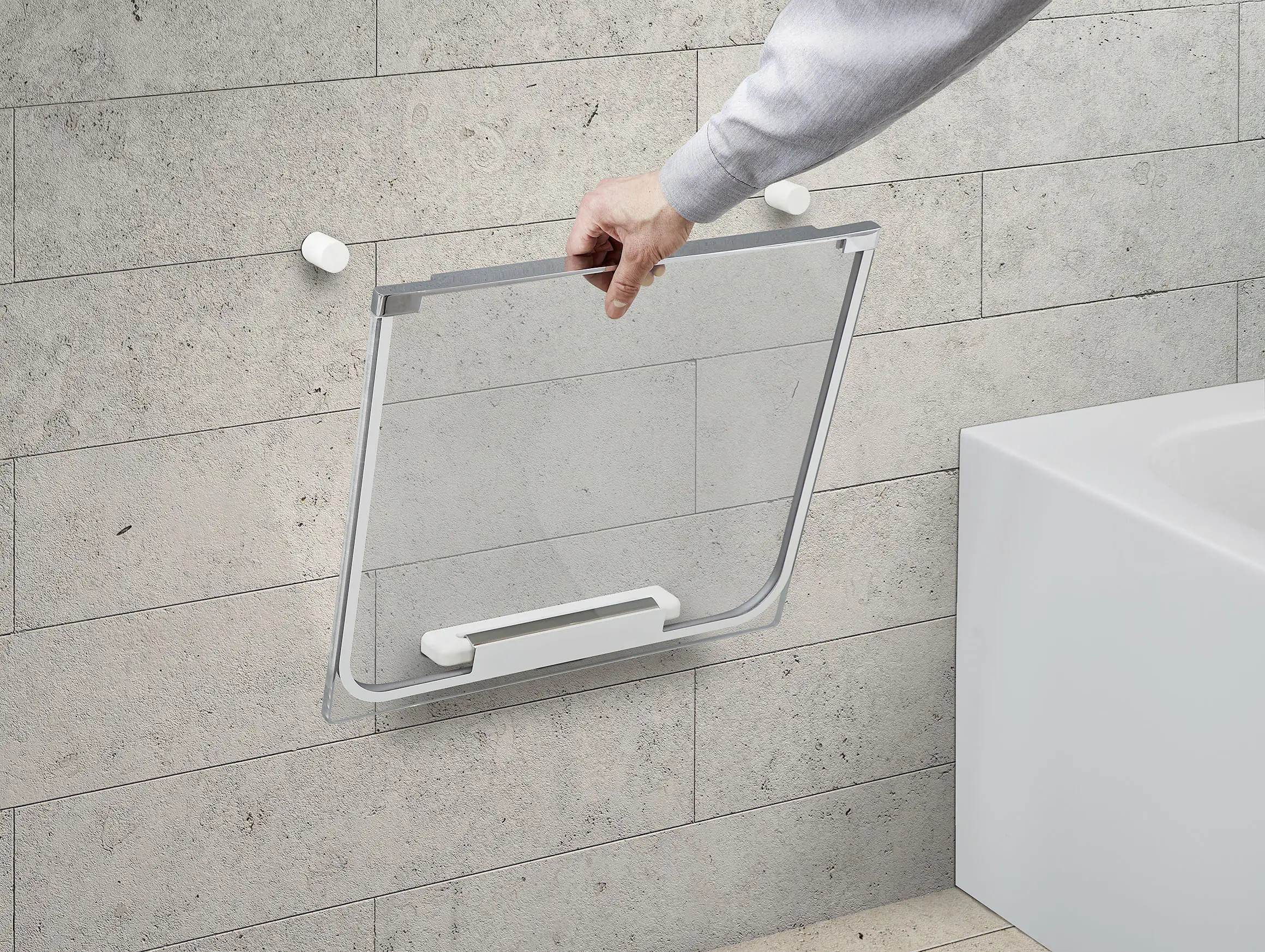 Ottofond Badewanne barrierefrei 180 x 80 cm mit Wassereinlauf links weiß