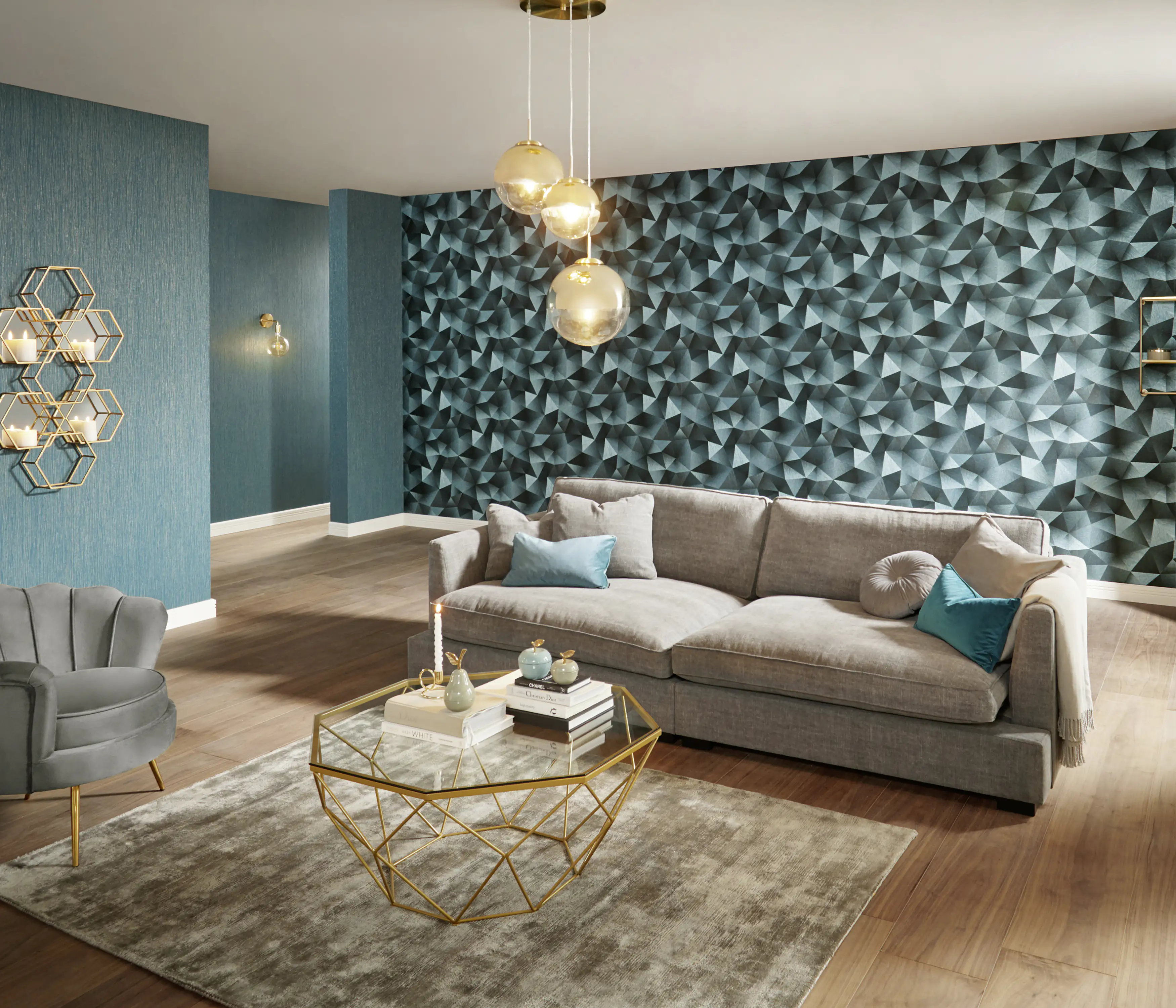 4002790214328_3 Guido Maria Kretschmer Vliestapete 10216-19 Fashion For Walls 3 grafik petrol 10,05 x 0,53 m