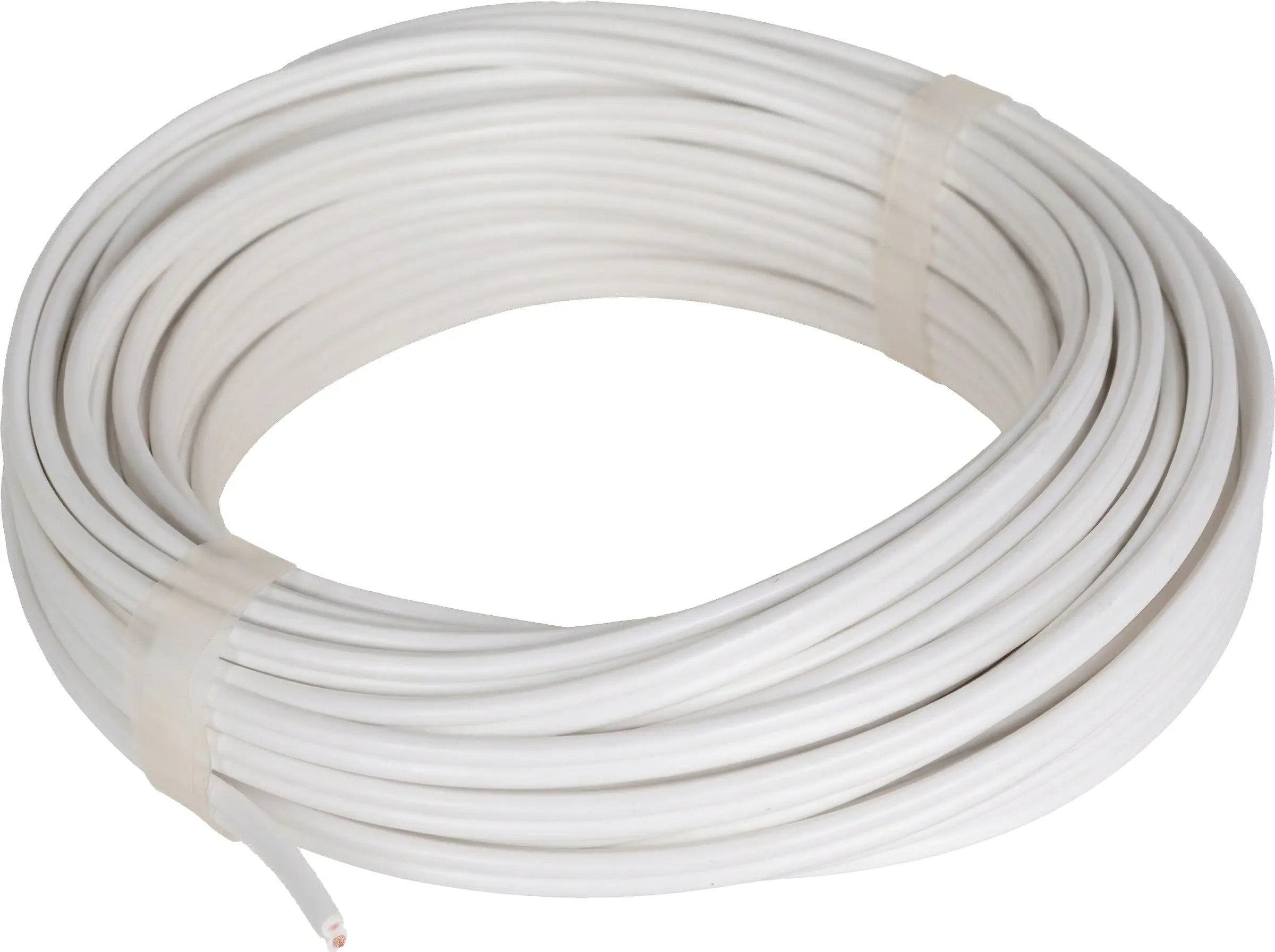 Zwillingsleitung isolierte Litze 2 x 0,75 - 10 Meter weiß